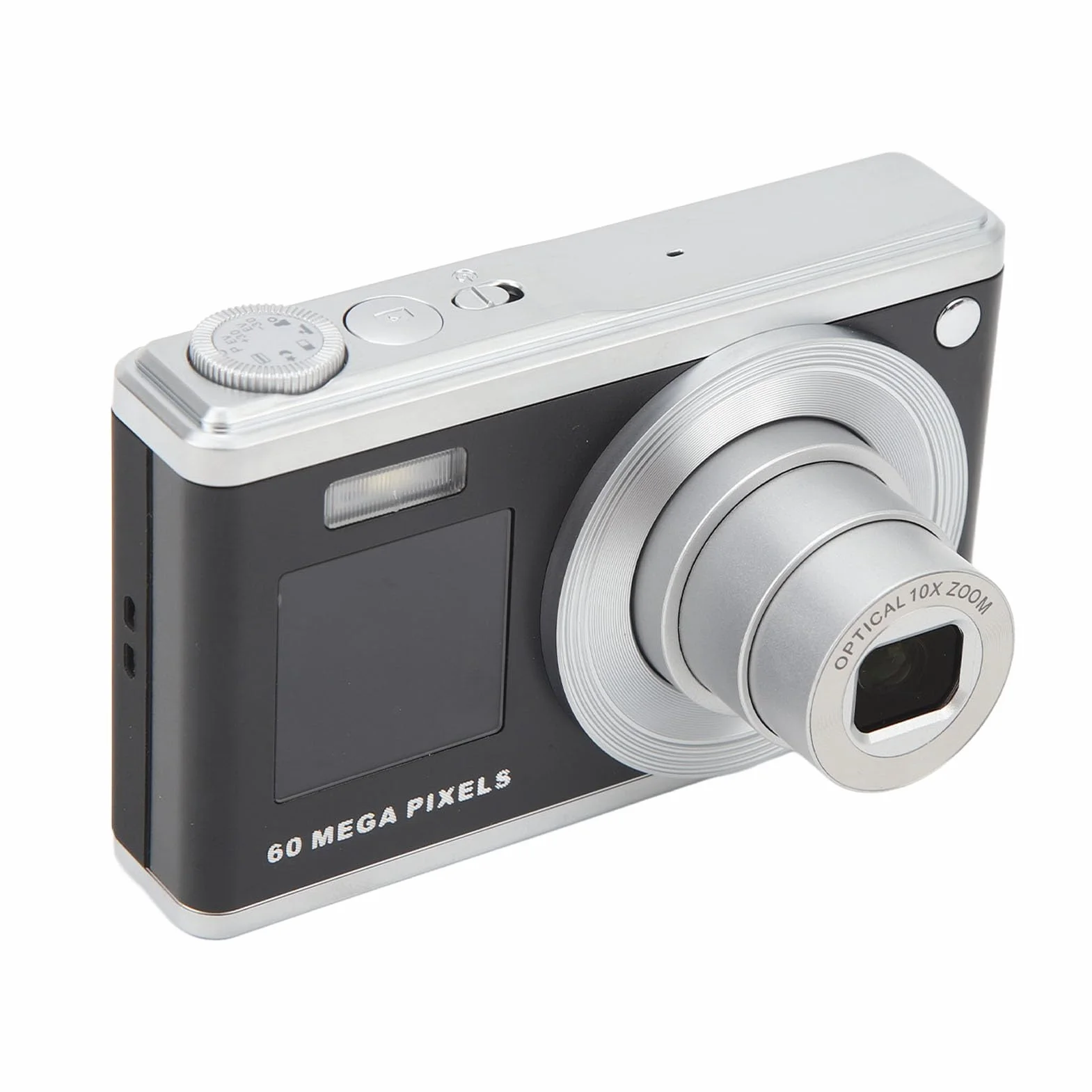 Aparat Cyfrowy o Wysokiej Rozdzielczości 60 MP i Wideo 4K, 10-krotny Zoom Optyczny dla Dzieci, Akumulator z Ekranem IPS o Przekątnej 2,88 Cala, Czarny Mini Aparat dla Studentów i