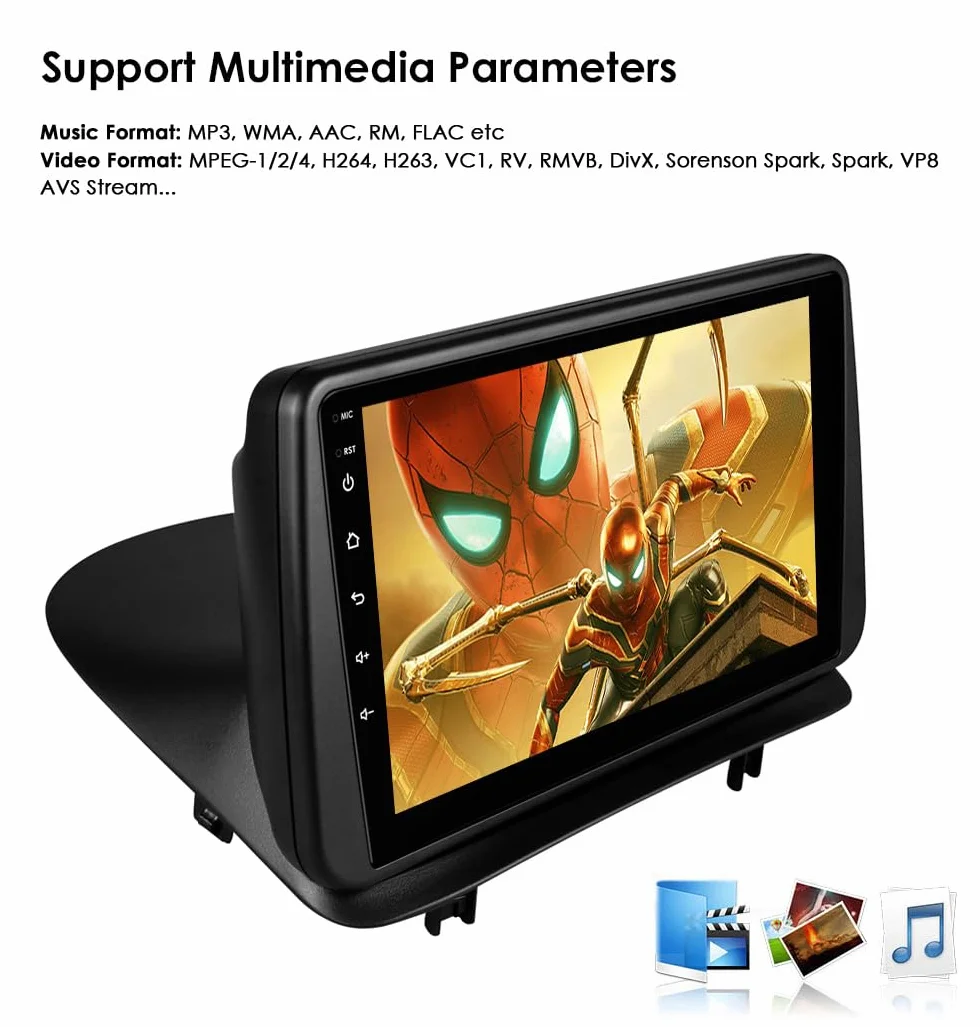 Ossuret Radio samochodowe do Renault Clio 3 (2005-2014), 9 cali Android 13 ekran dotykowy 2+32 GB GPS nawigacja z Carplay Android Auto WiFi Bluetooth sterowanie kierownicą DSP USB TPMS OBD2
