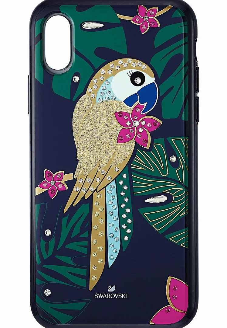 Swarovski Etui na smartfony ze sztywną ochroną Tropical Parrot, iPhone® X - XS, ciemne kolory - 5520550