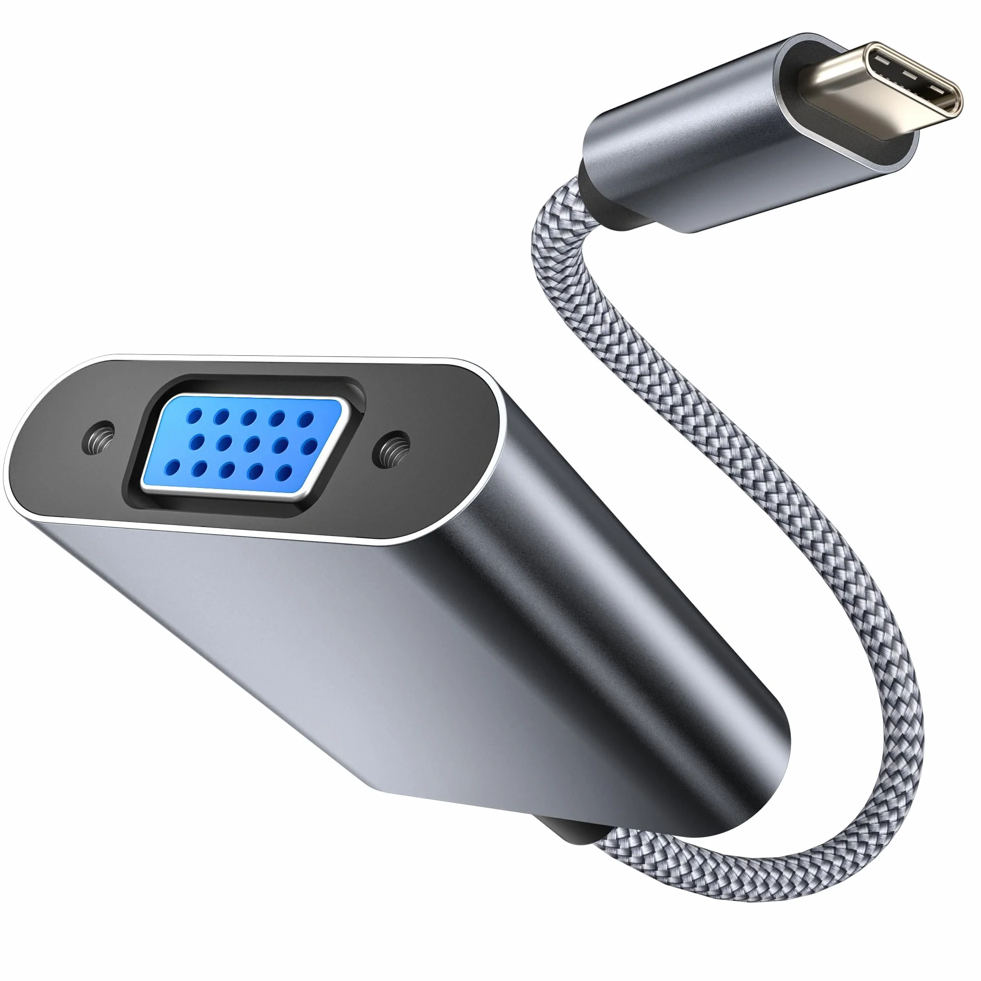Elebase Adapter USB-C na VGA,Thunderbolt 3/4 Type C Męski na VGA Żeński – Konwerter dla iPhone 17/16/15 Pro Max, MacBook Air 2023, iPad, iMac, Samsung Galaxy S24/A54, Tab S9/S8, Dell XPS, Surface Go