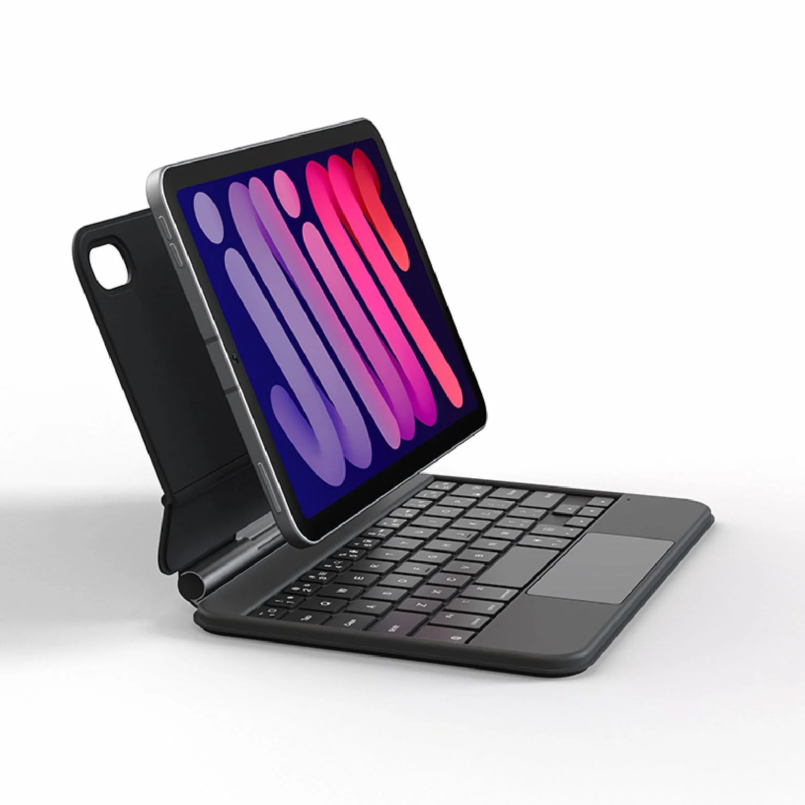 Etui na klawiaturę z Gładzikiem do Tabletu IOS Mini 6 Gen 2021 8,3 Cala, Obrotowe Etui 360° z podświetlaną klawiaturą, Przenośne, Smukłe Etui Multi Touch Ttrackpad do A2567 A2568