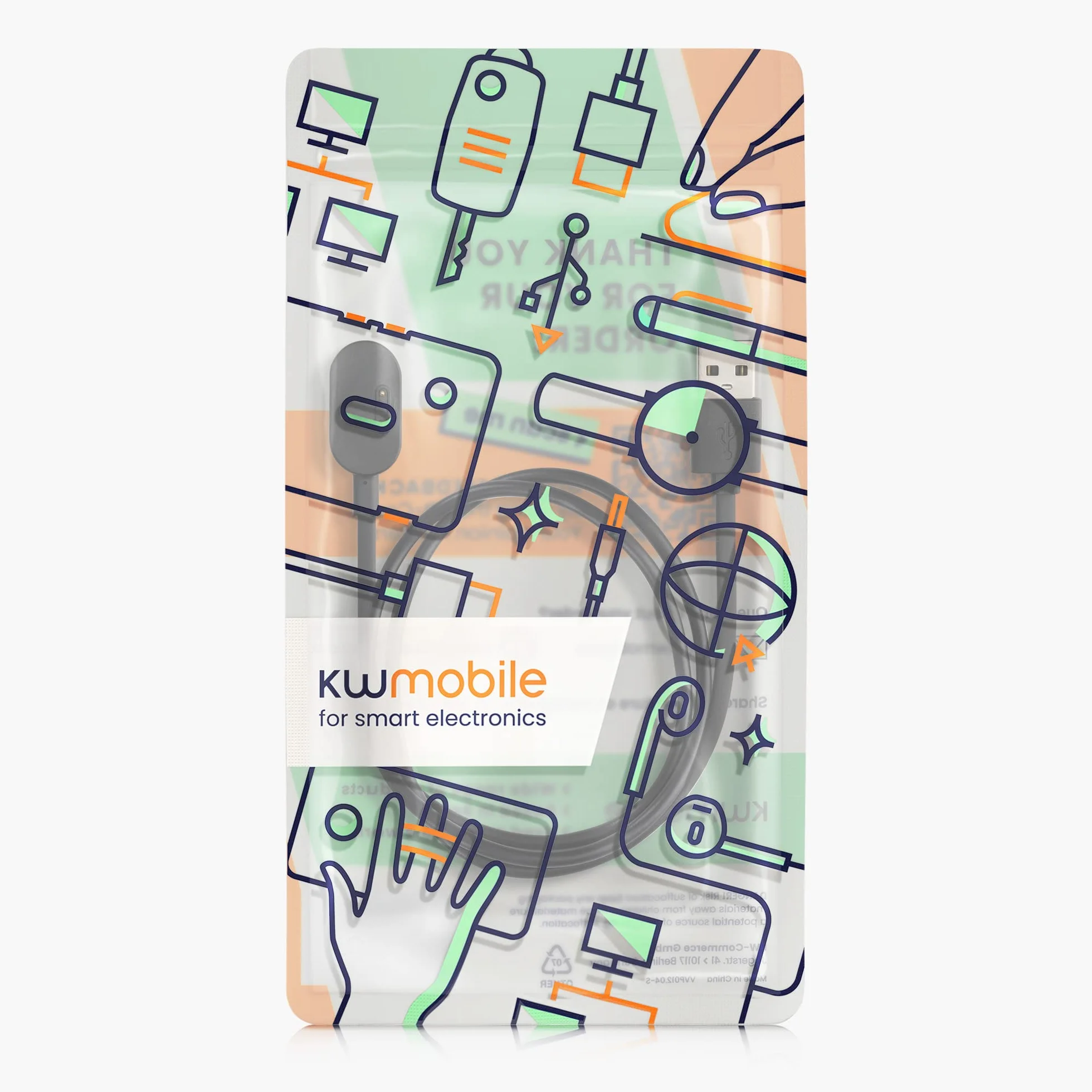 kwmobile Ładowarka kabla USB kompatybilna z telefonem imoo Watch Z6 / Watch Phone Z1, kabel ładowania do smartwatcha, czarna