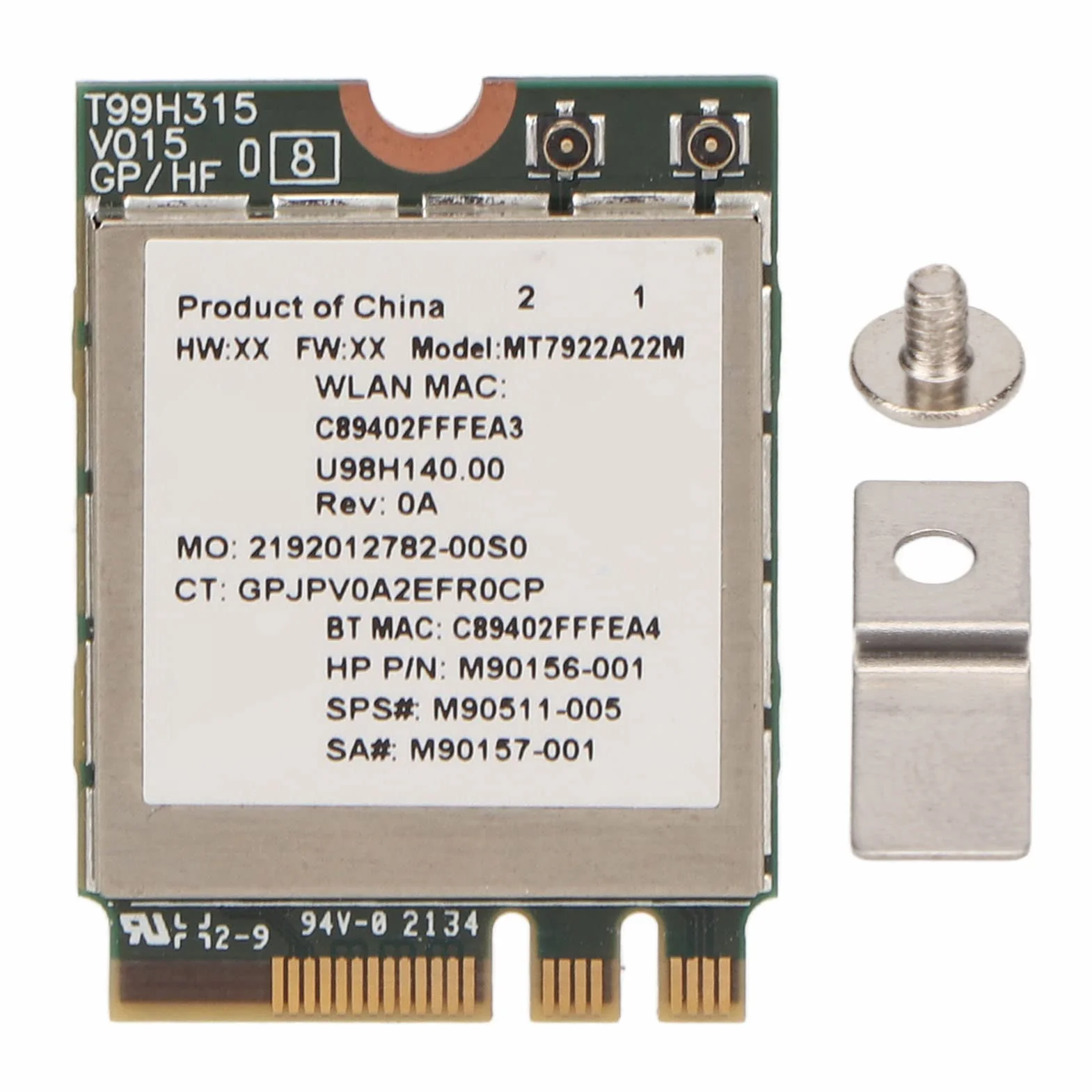 MT7922 Wi-Fi 6E Bezprzewodowa Karta Sieciowa 2400 Mb/s 2.4G/5G 802.11AX M.2 NGFF Bluetooth 5.2 MU-MiMO Adapter Karty Sieciowej