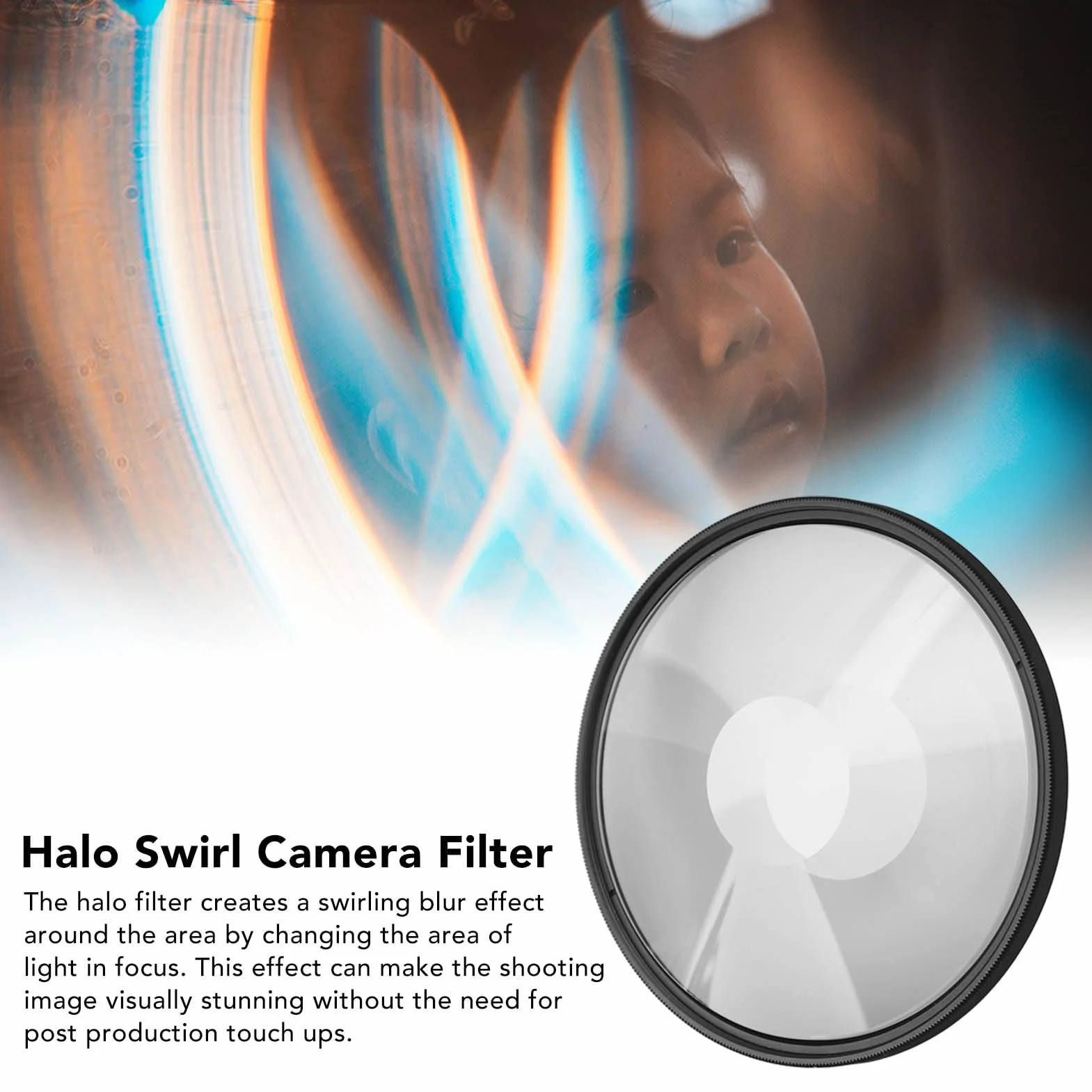 Spiralny filtr obiektywu Halo Camera, 82 mm 77 mm 72 mm 67 mm Efekty specjalne Filtr pryzmatyczny obiektywu Halo Fx do aparatu, efekty specjalne Akcesoria fotograficzne do zdjęć