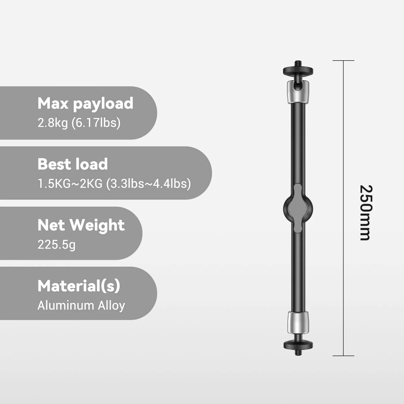 SMALLRIG Adjustable Articulating Magic Arm 11 cali Regulowane Magiczne Ramię Cierne z Gwintem 1/4 do Monitor LCD DSLR Camera Rig - 2066B