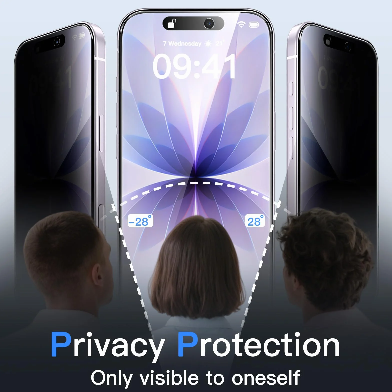 JETech Prywatność Ochraniacz Ekranu dla iPhone 17 6,3 Cala, Antyszpieg Szkło Hartowane, 2 Sztuki