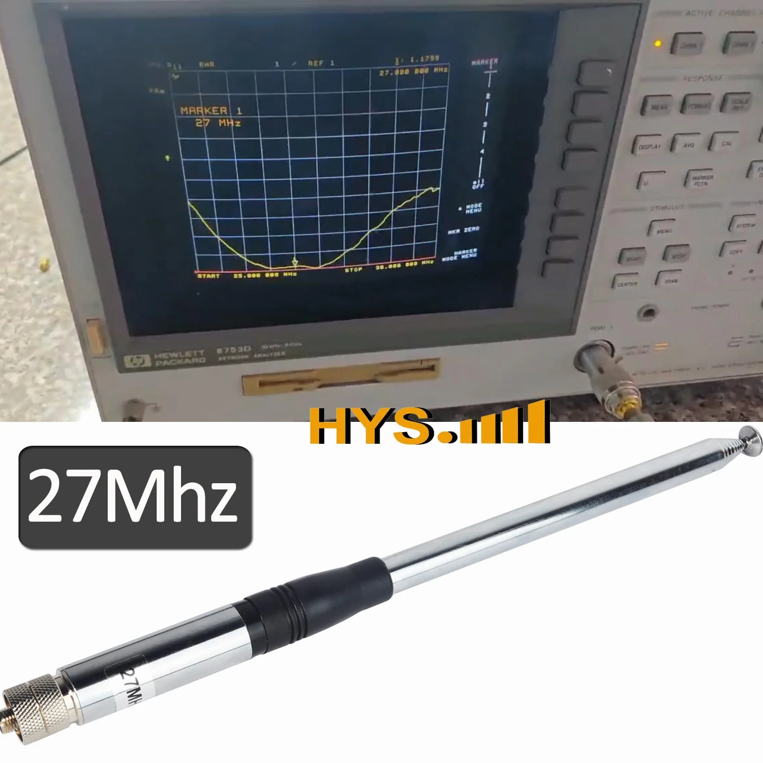HYS Antena radiowa CB 27Mhz SMA Female teleskopowa 130 cm