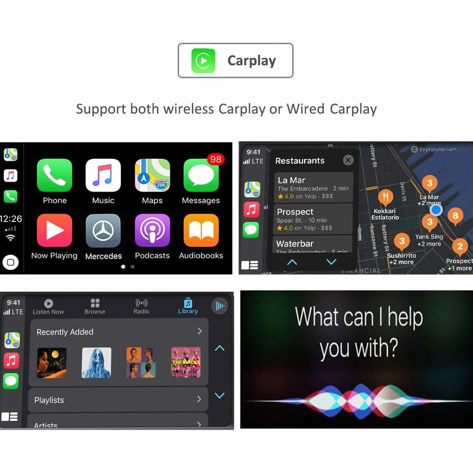Road Top Bezprzewodowy Carplay Android Auto Retrofit Kit Dekoder dla Mercedes Benz GLC C V A Klasa B W205 W246 W447 X156 C117 X253 C253 2015-2018 Rok NTG5.0