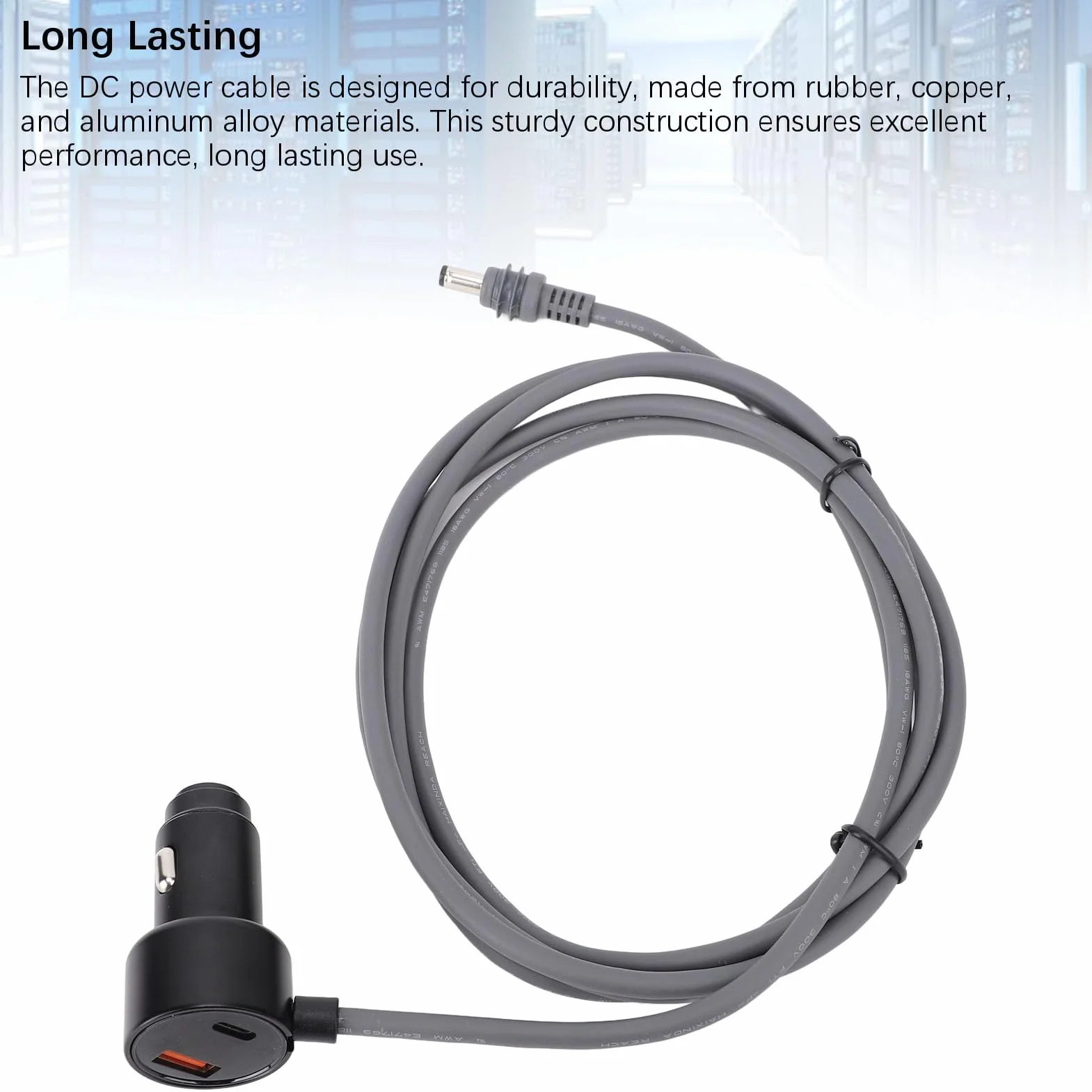 Satelitarne Mini DC Power Cable Papieranność, 3 w 1 Satelitarna ładowarka Samochodowa DC Kabel Zasilający i Zapalniczka Papierosowa 12V-24V 18AWG z Cyfrowym Wyświetlaczem do (2M)