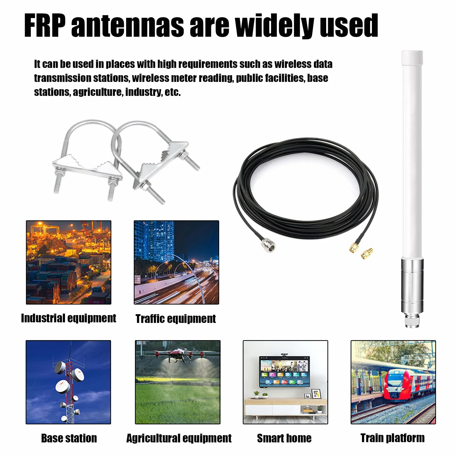 Antena LoRa 868 MHz Outdoor 3dBi 40 cm, RAK włókno szklane antena z przedłużaczem 3 m, wzmacniacz sygnału WiFi, do RAK Nebra Bobcat HNT SyncroBit LoraWan Gateway Lora moduł repeater