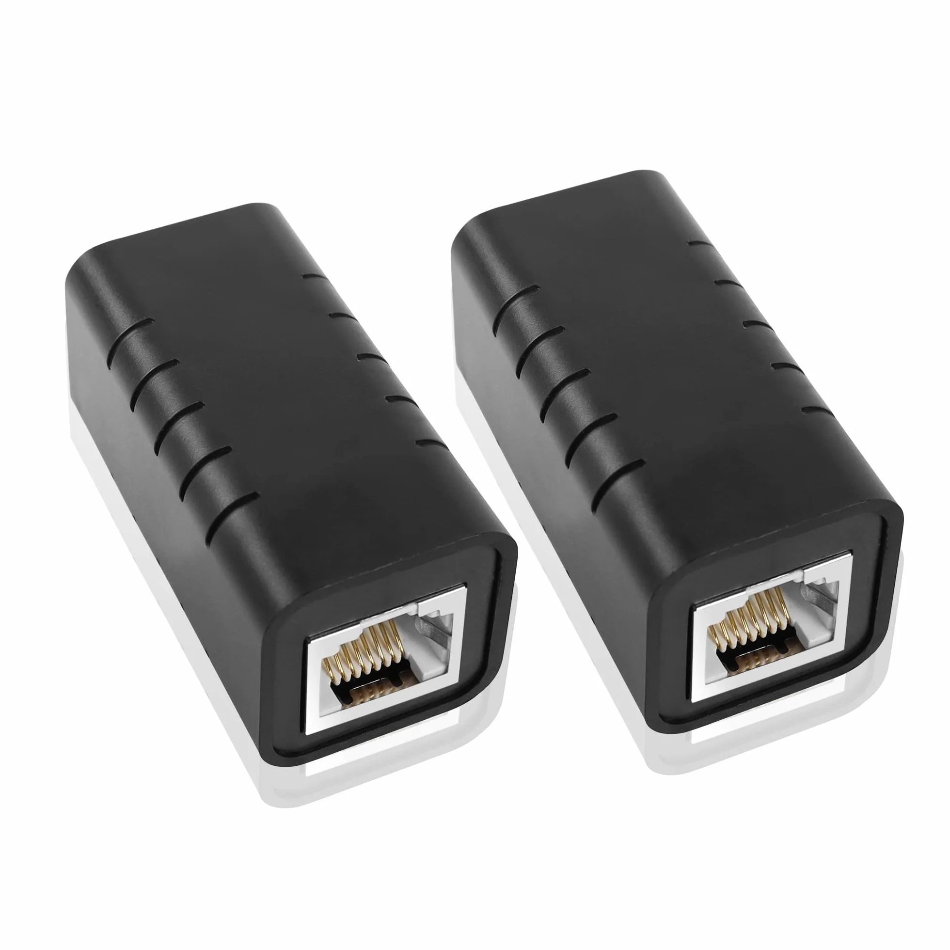 GINTOOYUN 2 sztuki RJ45 Ethernet ochrona przeciwprzepięciowa 8P 8C RJ45 złącze gniazdo do gniazda wewnętrznego ogranicznik sieci do routerów, laptopów, przełączników, komputerów itp
