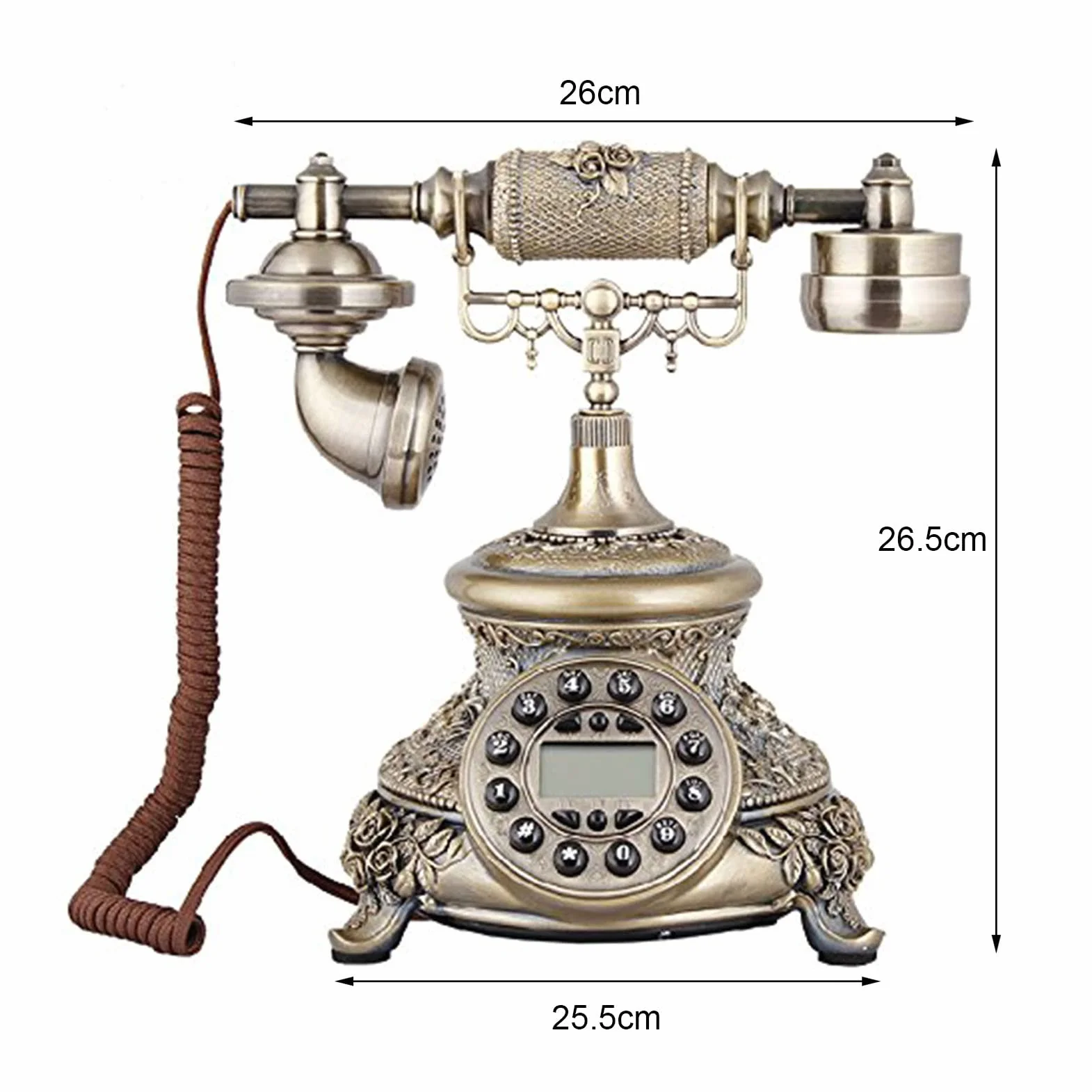 Klasyczny retro telefon stacjonarny vintage przewodowy telefon staromodny antyczny styl dom biuro telefon