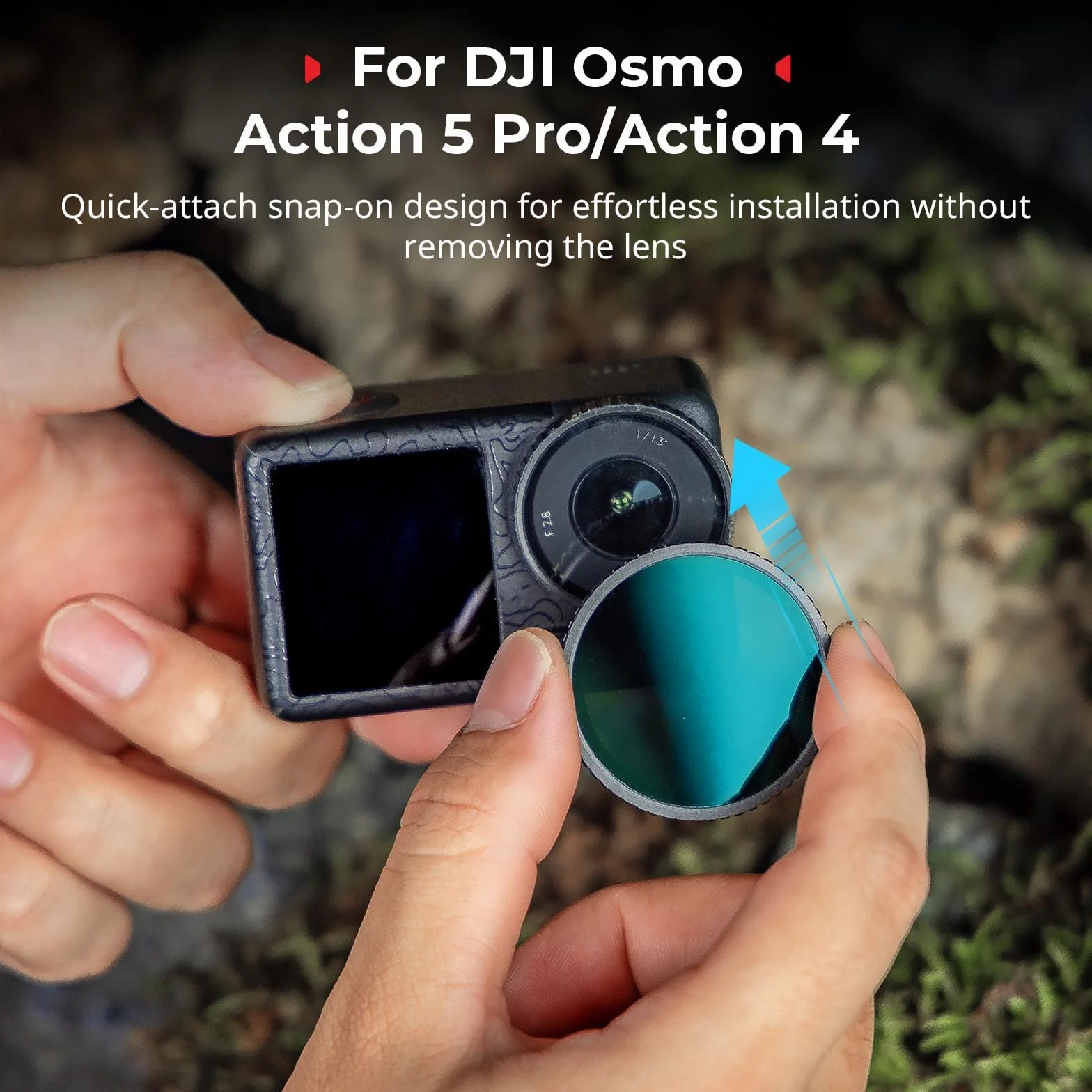 SMALLRIG Zestaw filtrów ND do DJI Osmo Action 5 Pro/Action 4, 5 szt. filtrów polaryzacyjnych CPL FS ND8, ND16, ND32 Snap-On i silikonowa osłona obiektywu, szkło optyczne HD/filtry wielowarstwowe 5411