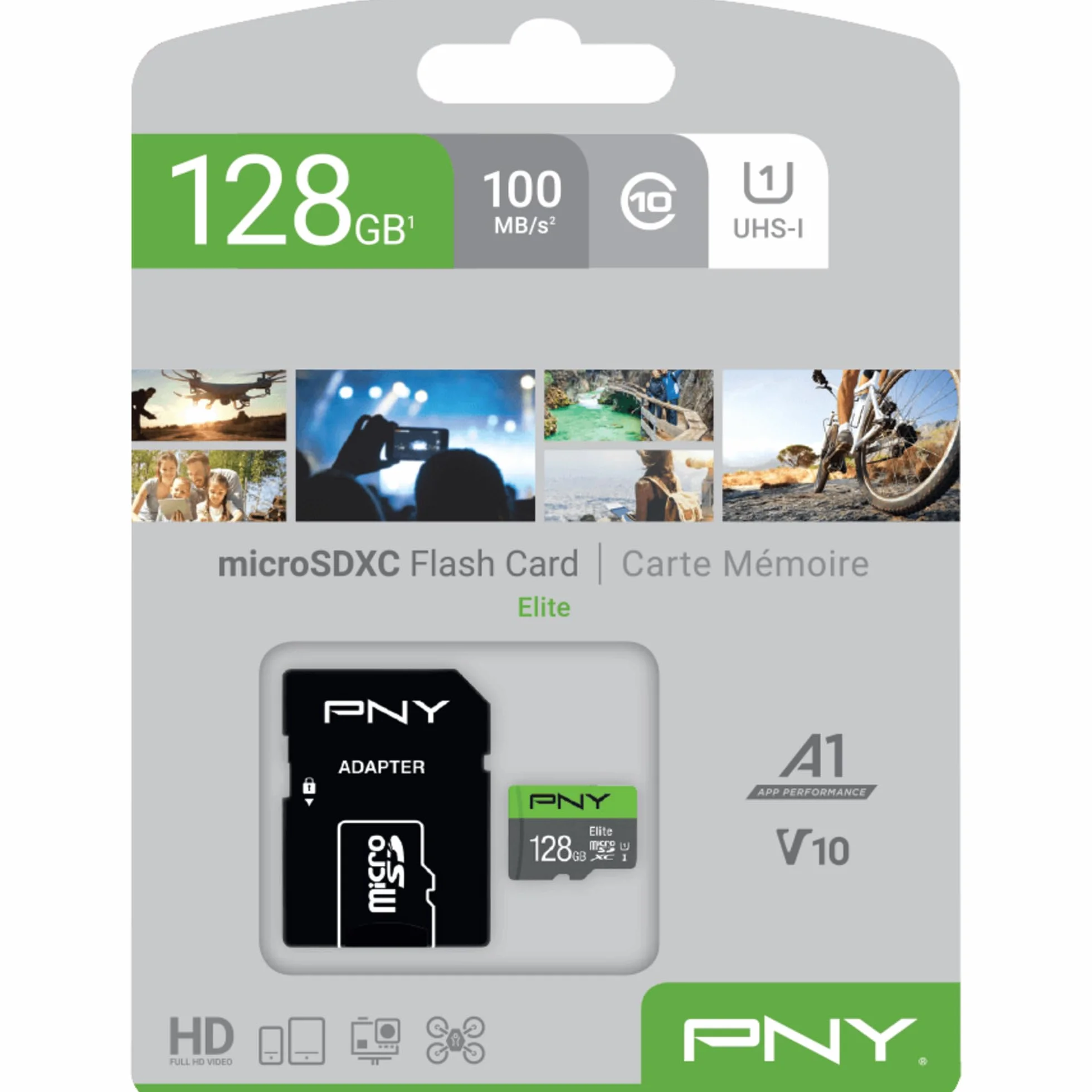 PNY Elite microSDXC 128GB Class 10 UHS-I U1 100MB/s A1 V10
