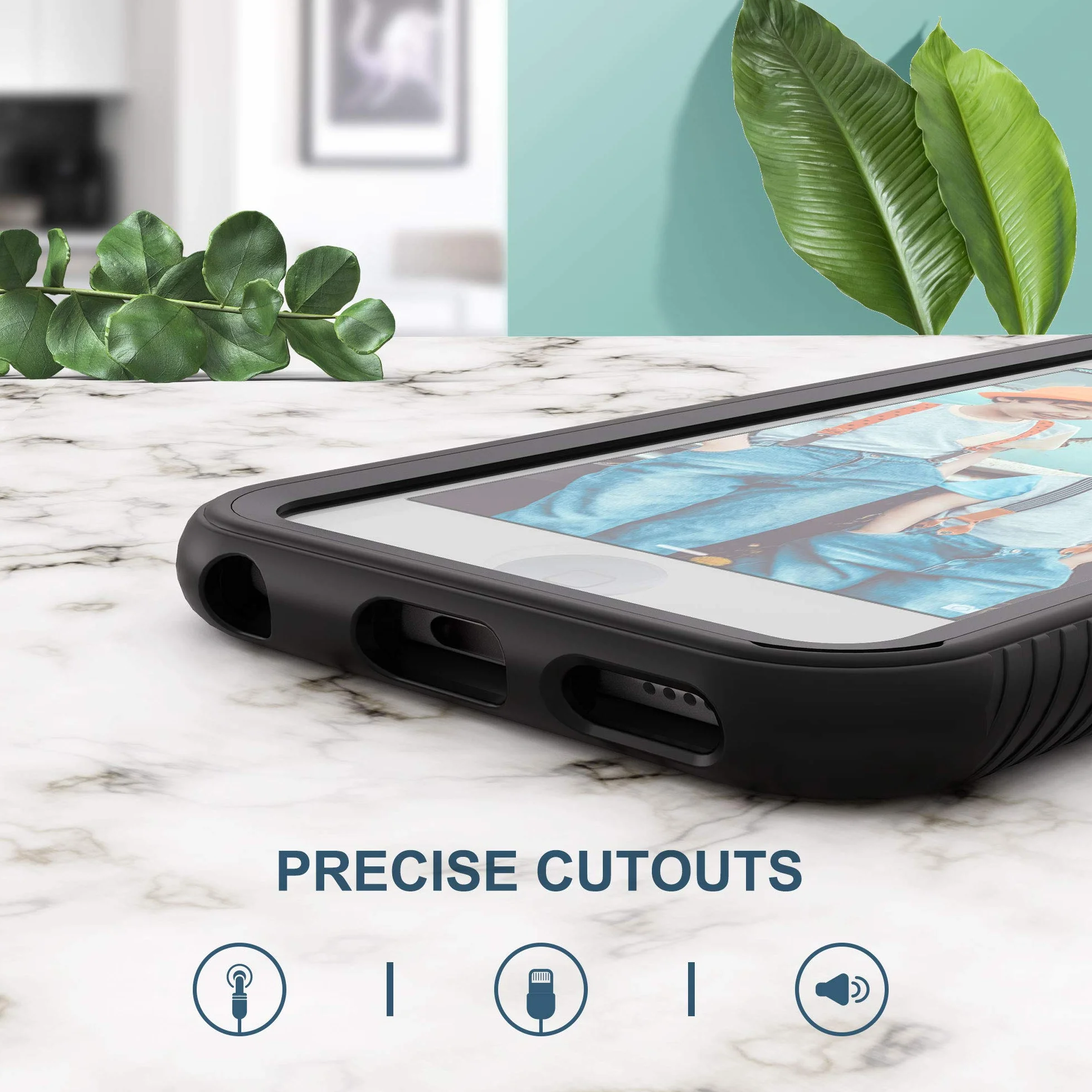 ULAK Etui do iPod Touch 7, etui iPod Touch 6/5 2w1 z wbudowaną osłoną ekranu z przodu i z tyłu, przezroczyste, pełna ochrona, odporne na wstrząsy etui do iPoda Touch 7, 5., 6, czarne