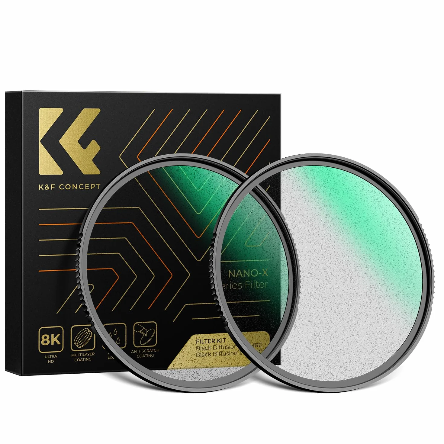K&F CONCEPT Zestaw 67 mm Black Mist Filter 1/4 i 1/8 Czarny dyfuzor do obiektywu aparatu cyfrowego