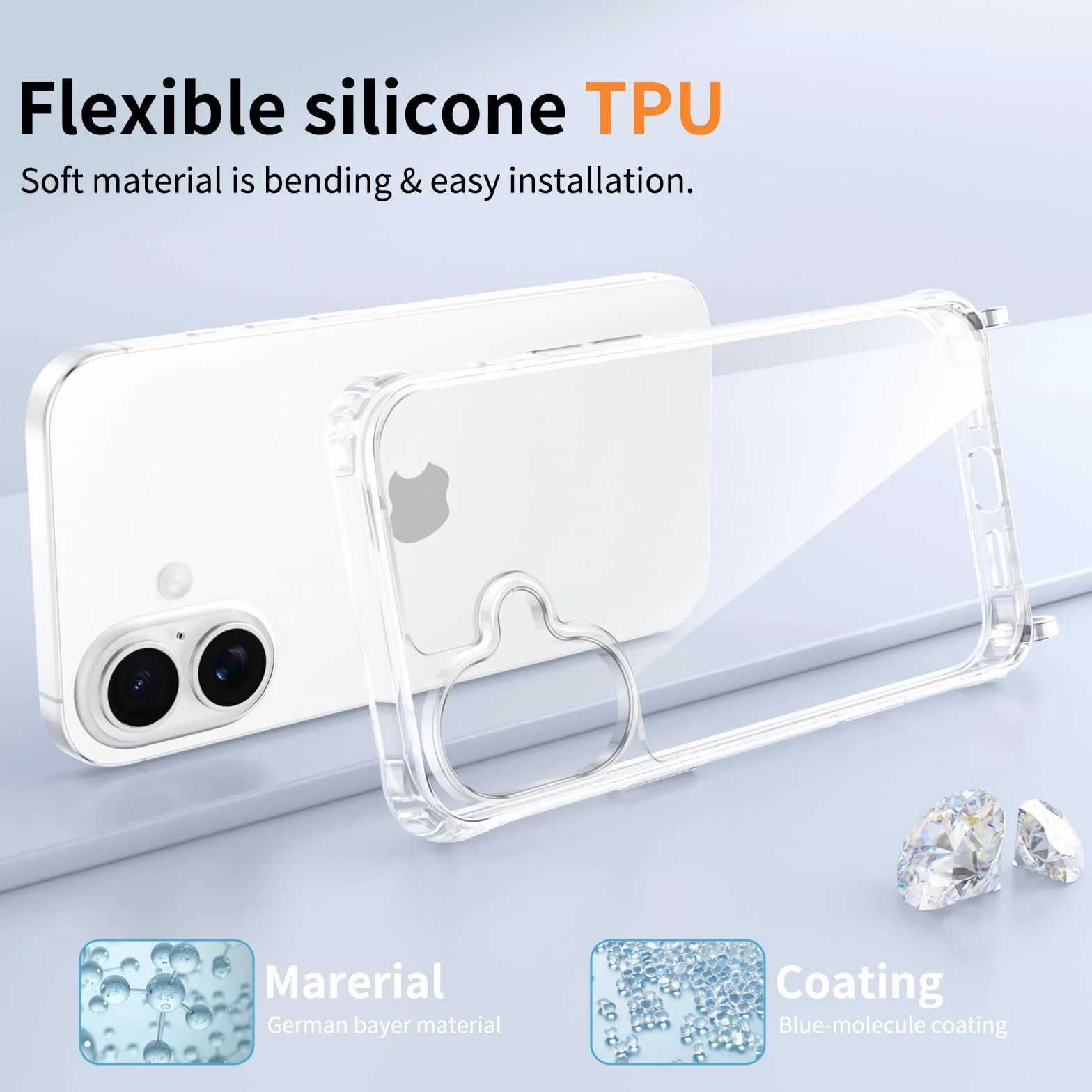 Etui na iPhone 17 ze smyczą przezroczyste TPU silikonowe zderzak ochronny regulowany naszyjnik