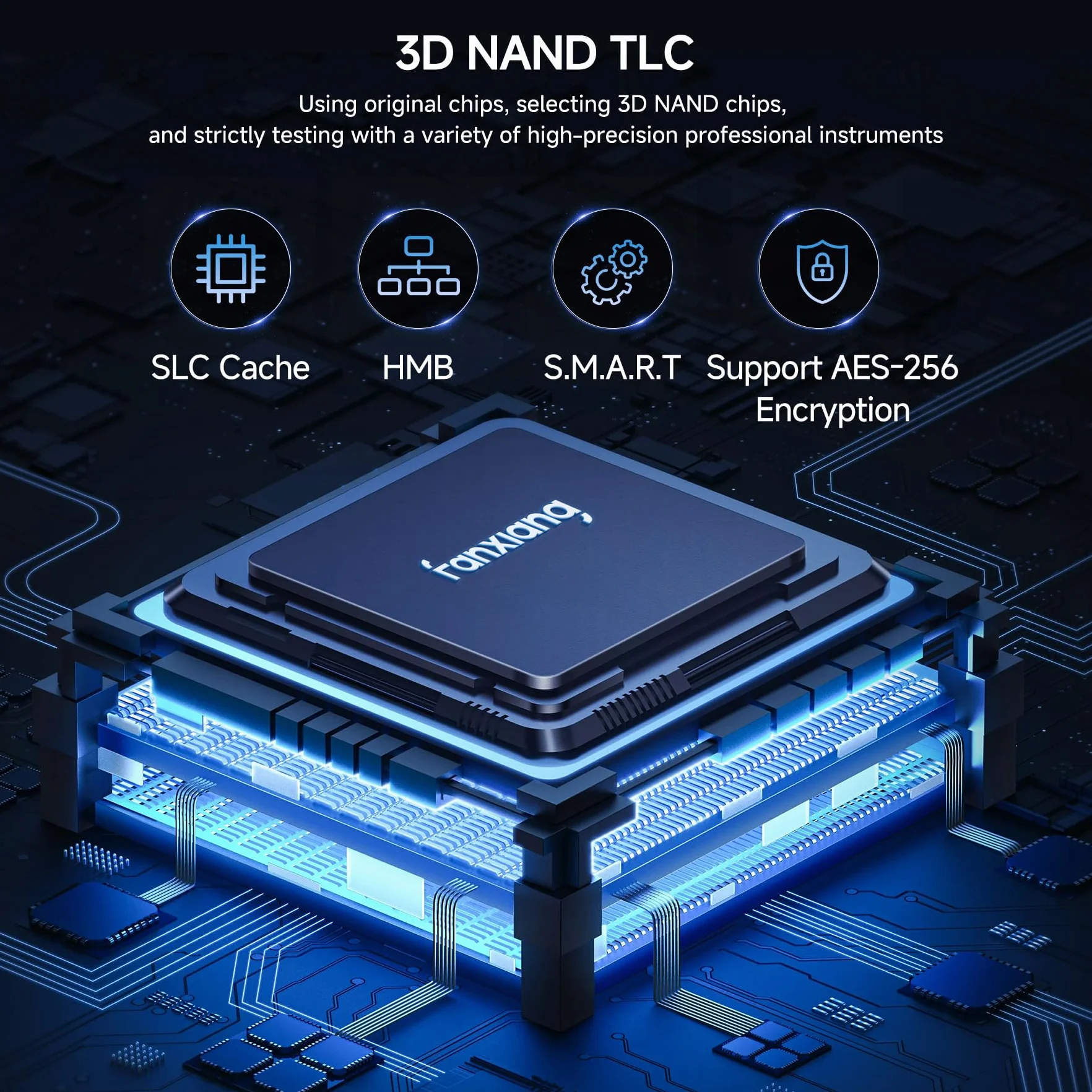 fanxiang NVME M.2 SSD 1 TB z radiatorem do 7300 MB/, PCIE Gen4x4 2280 NVME 1.4, TLC SSD z pamięcią podręczną SLC, wewnętrzne napędy stanowe do PS5 -laptopa-komputera-gracza