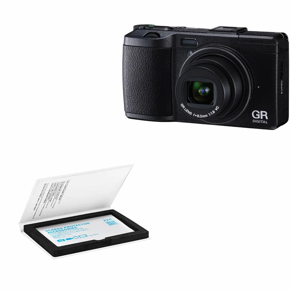 Osłona ekranu o twardości 9H JJC kompatybilna z Ricoh GRIV, GR4, GR IV HDF, monochromatyczna, hartowane szkło ochronne LCD o grubości 0,3mm, odporne na zarysowania, kurz i odciski palców