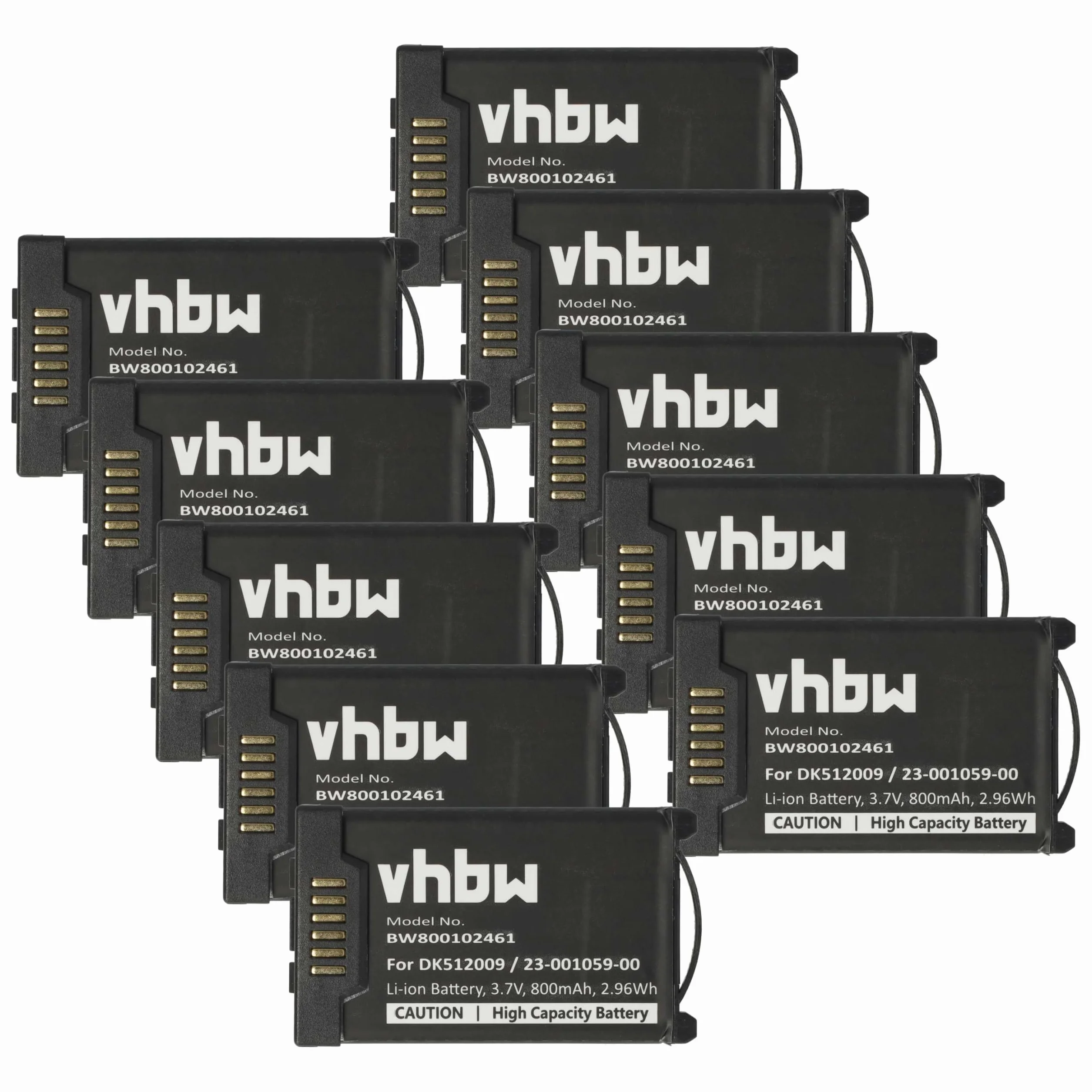 vhbw 10x akumulator zastępczy do DeTeWe DK512009, 23-001059-00 do bezprzewodowego telefonu stacjonarnego (800 mAh, 3,7 V, litowo-jonowy)