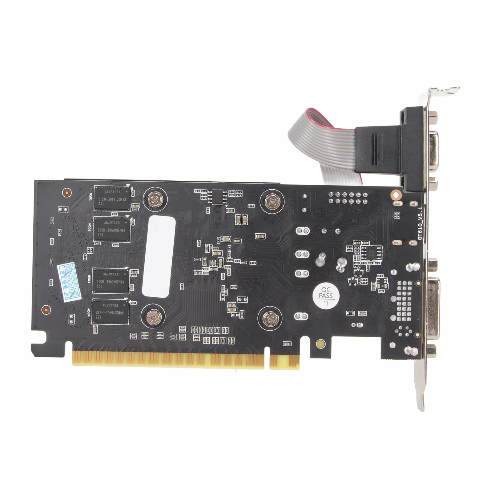 Karta Graficzna GT610 2 GB, 64-bitowa Karta Graficzna DDR3 PCI Express X16 z Wyjściem DVI VGA i Cichym Wentylatorem Chłodzącym do Komputera Stacjonarnego