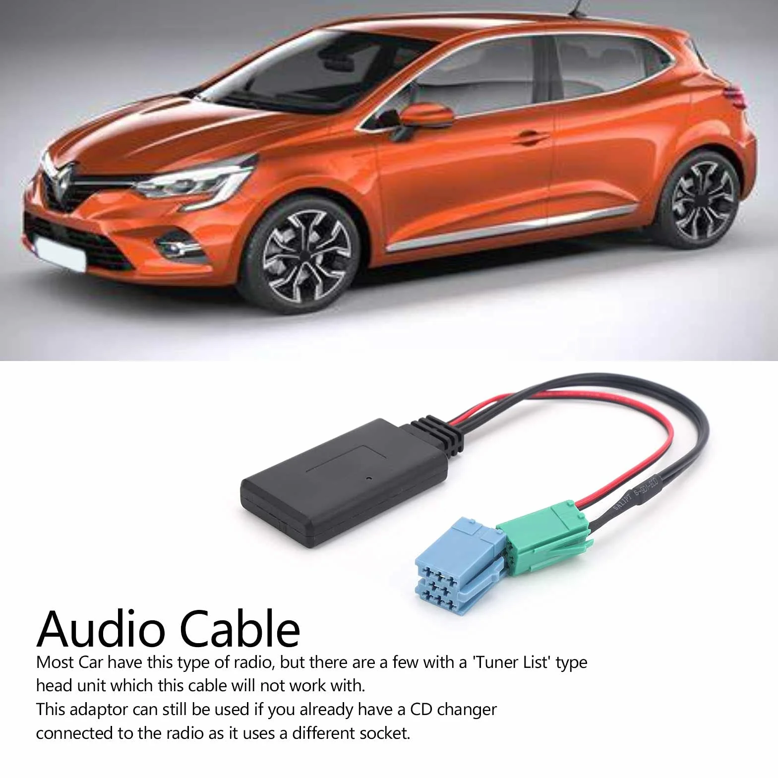 Samochodowy Adapter Audio Bluetooth 5.0 Mini ISO 6Pin 8Pin Kabel AUX do Espace Laguna