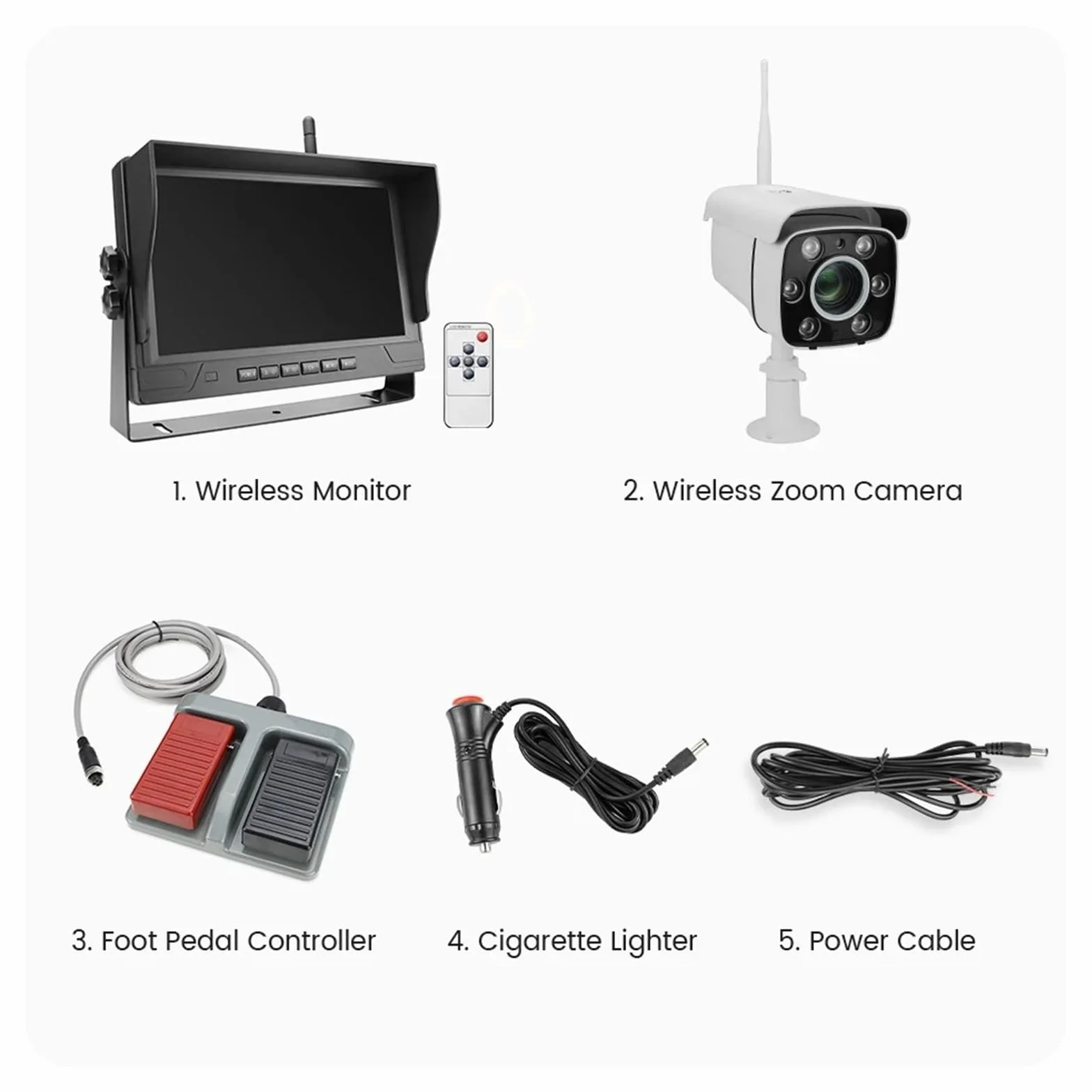 Kamera zapasowa bezprzewodowa kamera żurawiowa 23 cm monitoring DVR 30-krotny zoom wzmocnienie zoom AHD zestaw wyświetlaczy Wi-Fi zamiennik do żurawia wieżowego kamiennego przyczepy kempingowej (128 g
