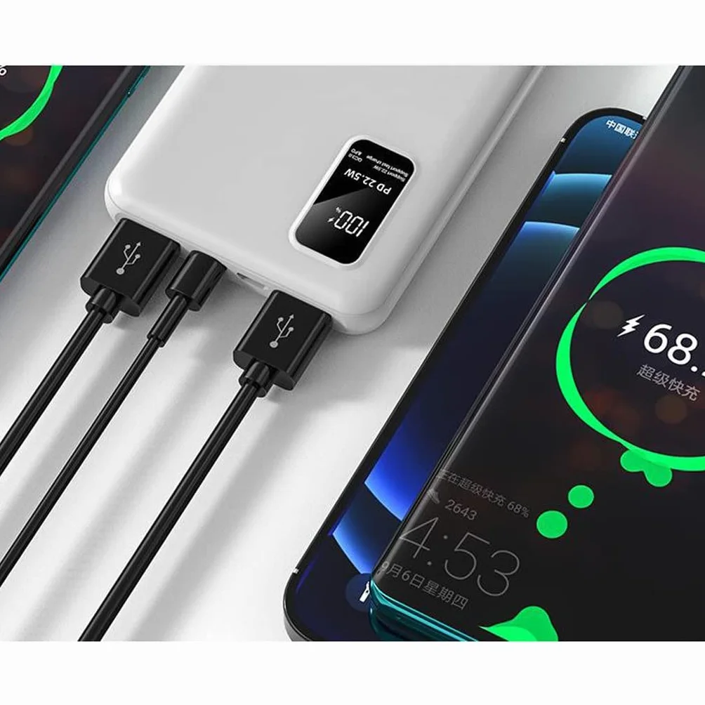 JJJ Szybkie ładowanie Powerbank 20000 mAh kreatywny powerbank o dużej pojemności (kolor: biały, rozmiar: 10 000 mAh)