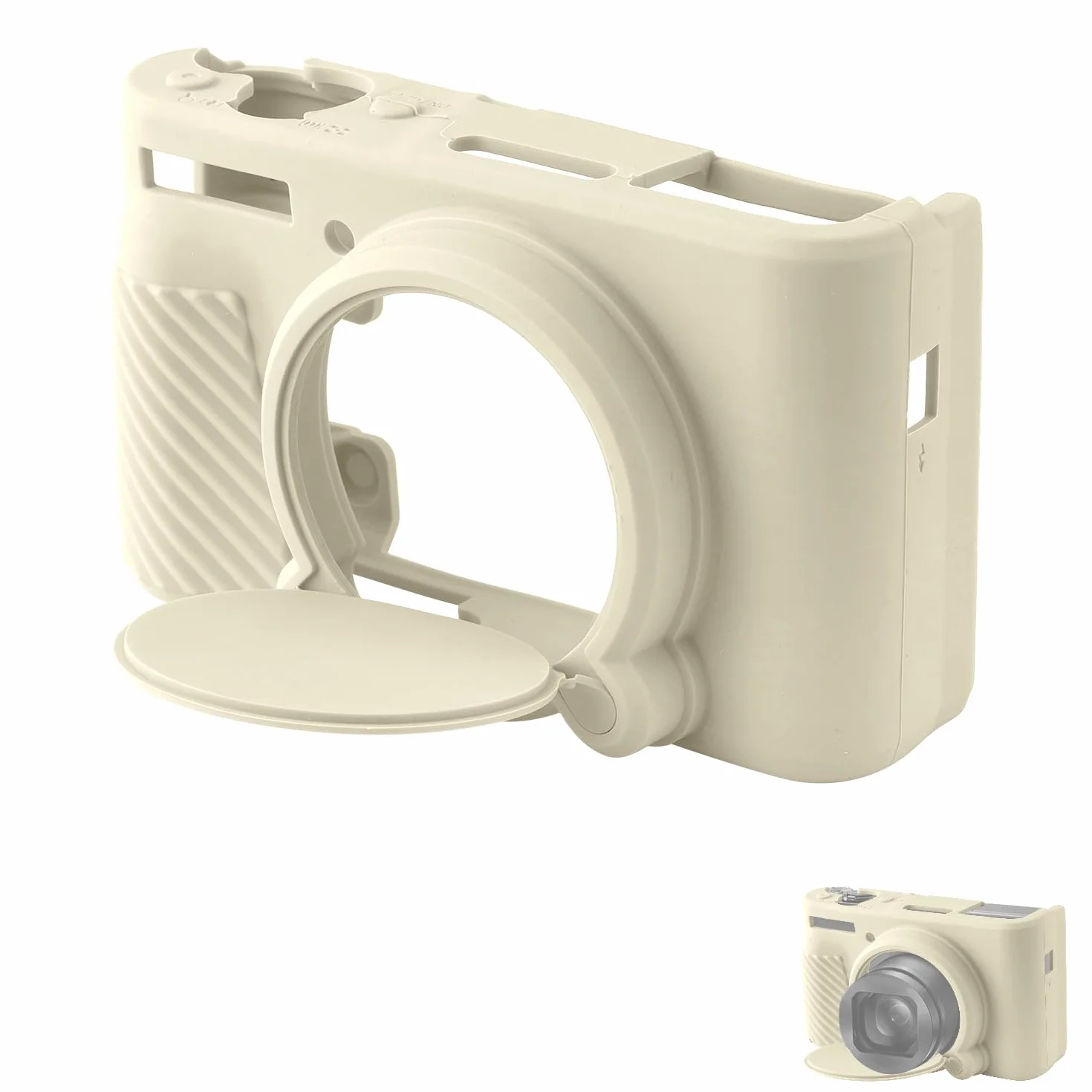 SX730 SX740 Etui na aparat, cienkie silikonowe etui ochronne na aparat fotograficzny kompatybilne z Canon PowerShot SX740 SX730 HS (złamana biel)