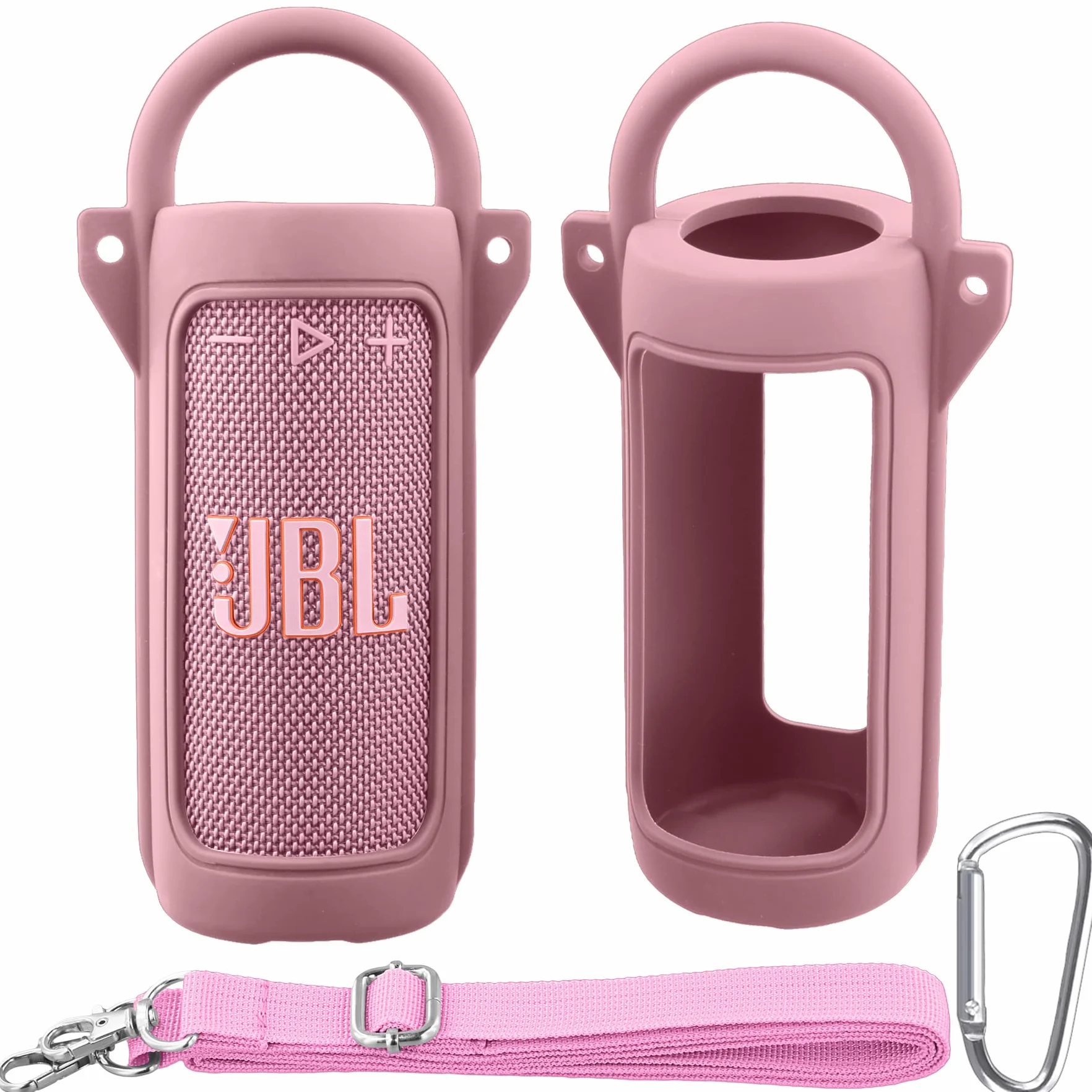 co2CREA Kompatybilny silikonowy pokrowiec z JBL Grip Przenośnym Głośnikiem Bluetooth, przenośny, ultralekki pokrowiec ochronny z karabińczykiem i paskiem na ramię (jeśli dotyczy)