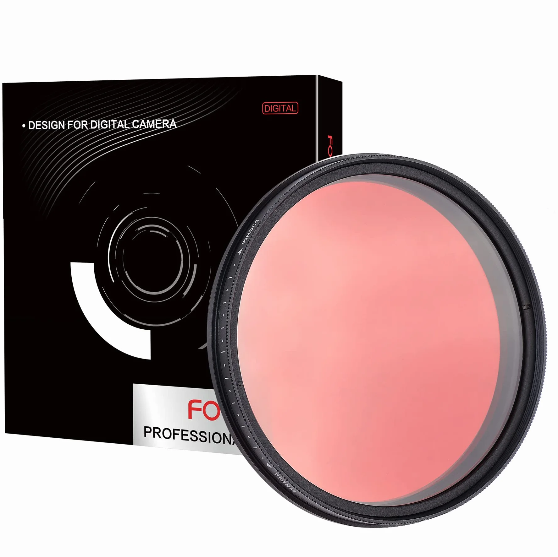 Fotga Optyczny okrągły regulowany filtr podczerwieni, 58 mm, filtr podczerwieni, filtr rentgenowski, zmienny od 530 nm do 750 nm, filtr obiektywu sześć w jednym do fotografii na podczerwień