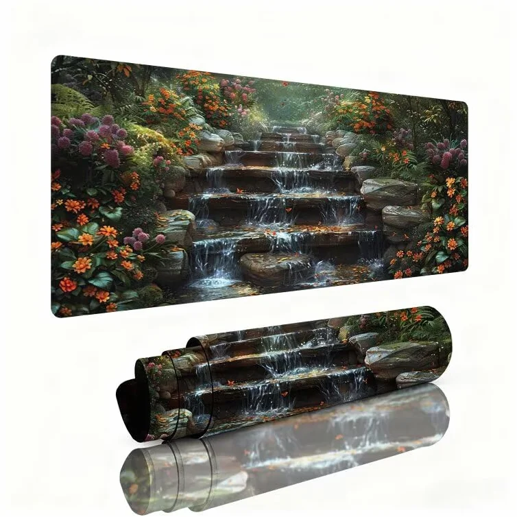 Podkładka pod mysz Kroki Dywan Biurko 1200 x 600 x 3 mm Podkładka pod mysz do gier Retro Rozszerzona podkładka Trwała Gumowa Podstawa Wodoodporna Antypoślizgowa Akcesoria komputerowe, Ochrona biurka