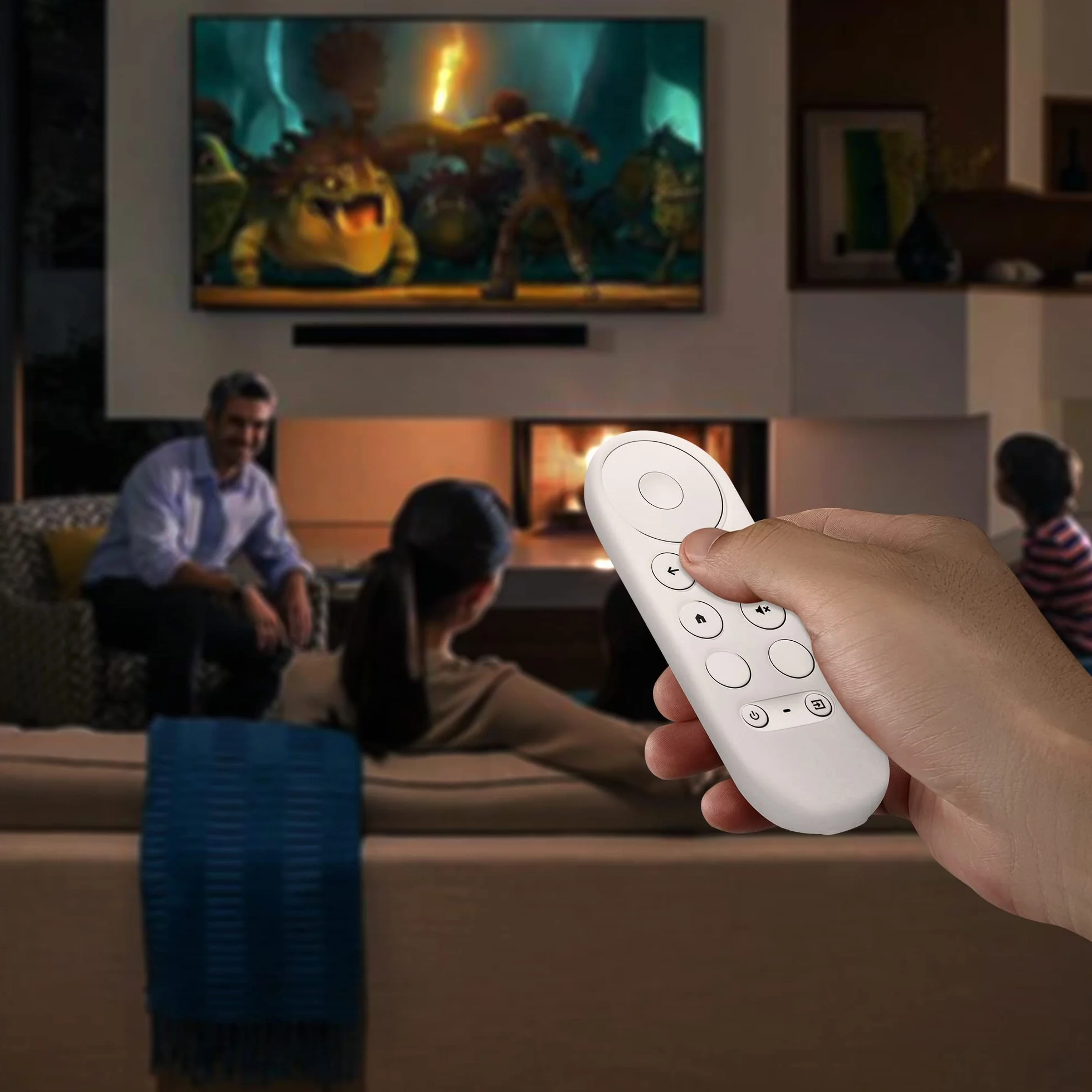 kwmobile Zestaw pokrowców na pilota kompatybilny z Google Chromecast 2020 4K (nie dla nowej generacji) - pilot i etui na urządzenie, zestaw 2-częściowy - biały/biały