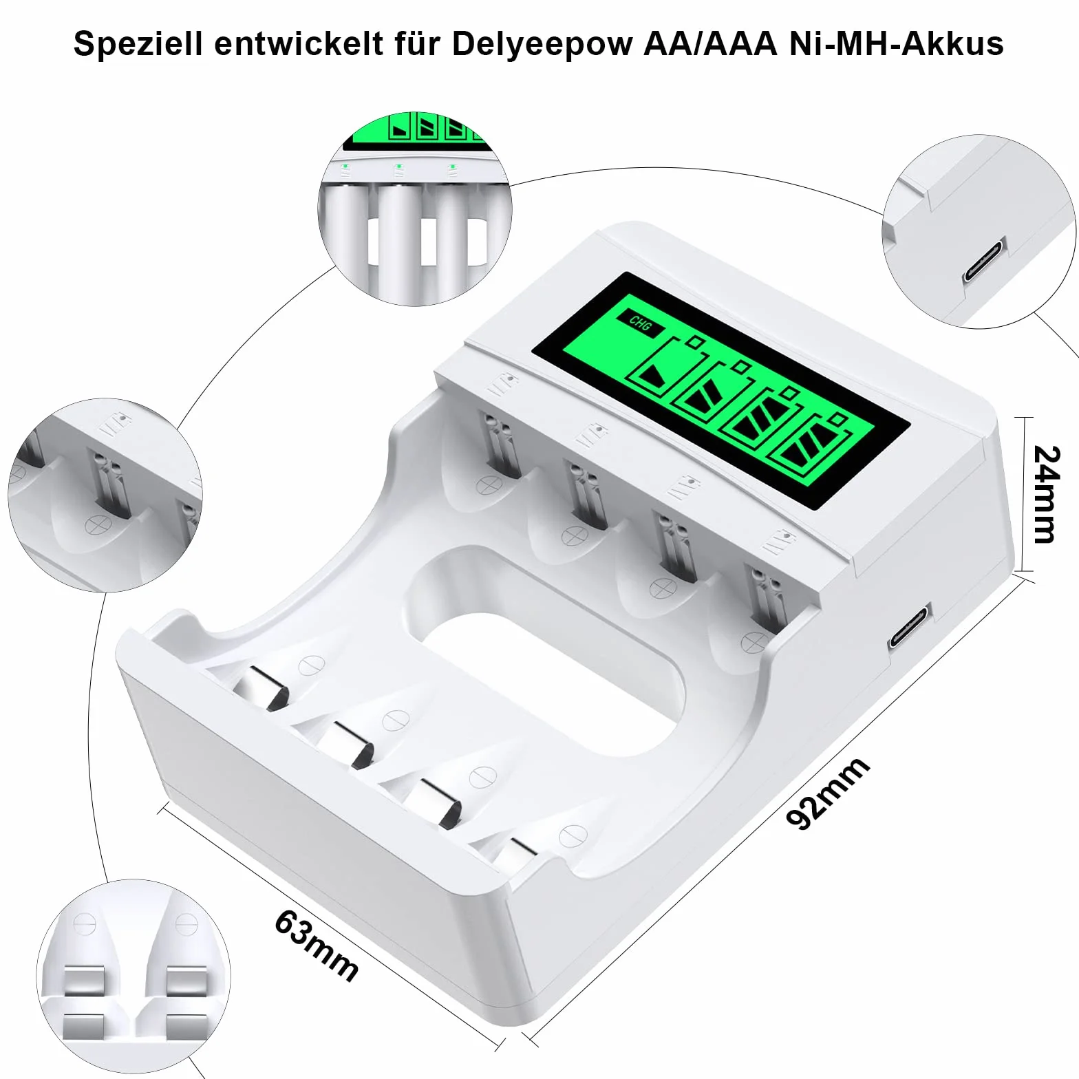 Akumulatory 4 sztuki AA 3300mAh + 4 x baterie AAA 1100 mAh, ładowarka z 4 gniazdami na baterie AA i AAA NiMH