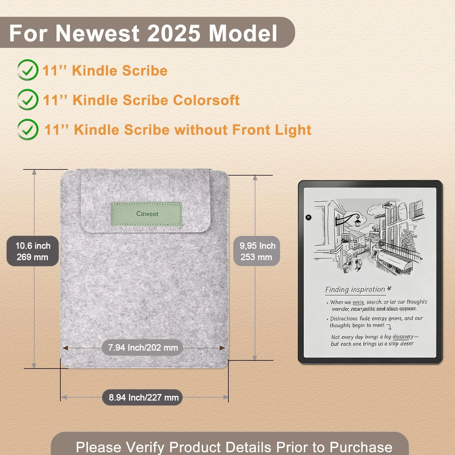 Caweet Etui ochronne pokrowiec na 11-calowy Kindle Scribe – pasuje do Colorsoft 1. generacji i wersji 3. generacji 2025, Premium skóra PU ze składanym stojakiem, zielony