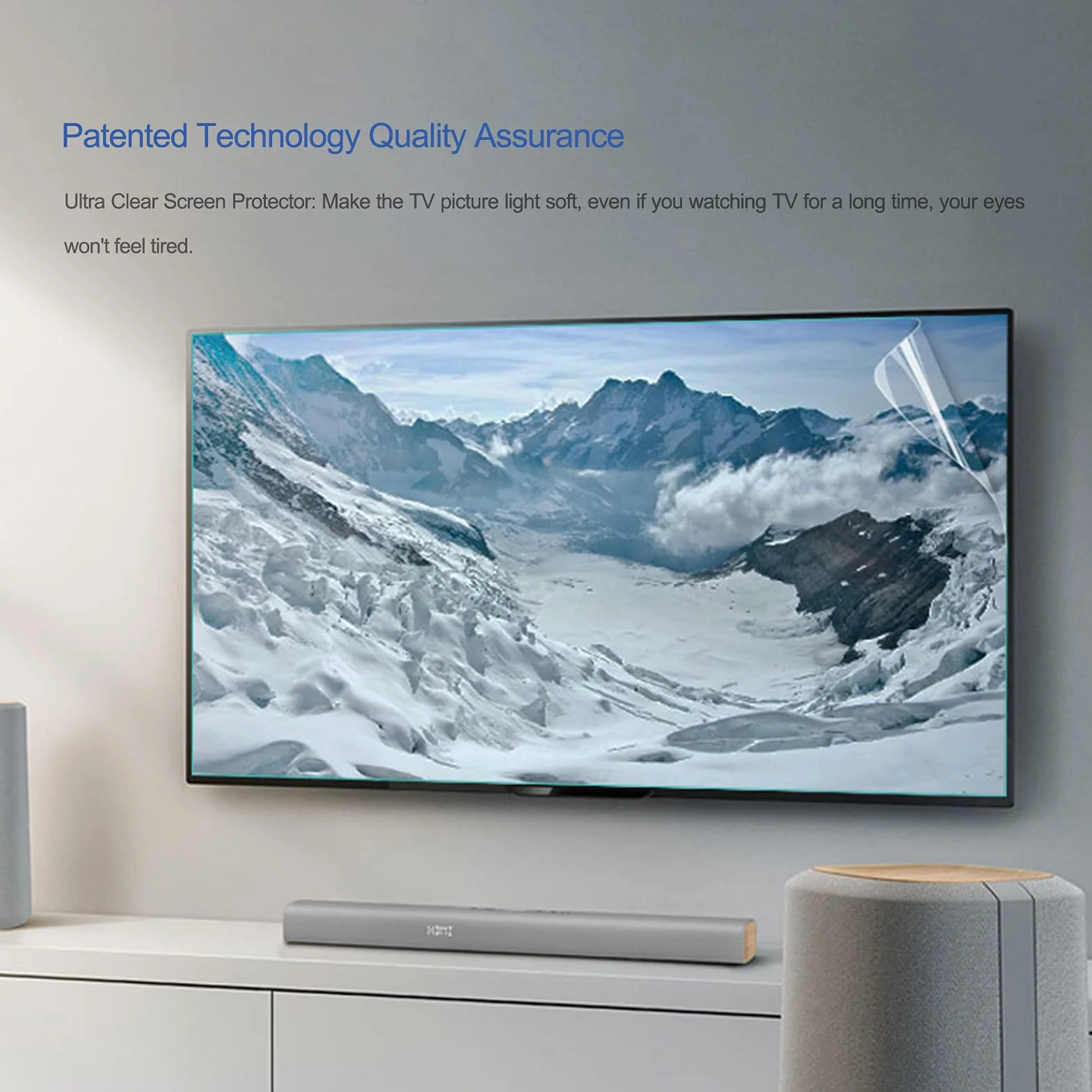 49-75 cali ochrona ekranu przed oślepianiem, filtr przeciwodblaskowy do ekranu telewizora - bez odcisków palców, do LCD, LED, 4K OLED i QLED HDTV, 49" 1084 * 610
