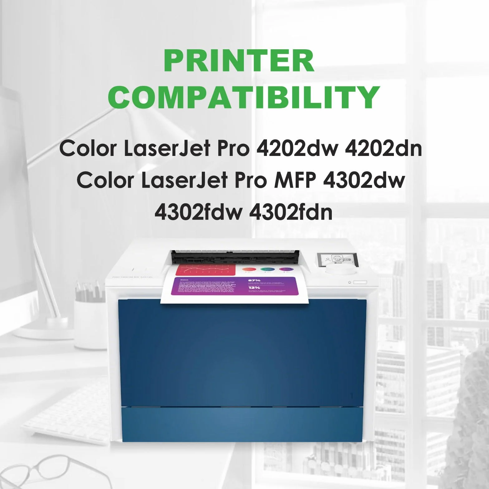 220 A wkład z tonerem zamiennik do HP Color LaserJet Pro 4202dn, 4202dw, MFP 4302dw, MFP 4302fdn, MFP 4302fdw, 4303y - czarny - 1 opakowanie (z chipem)
