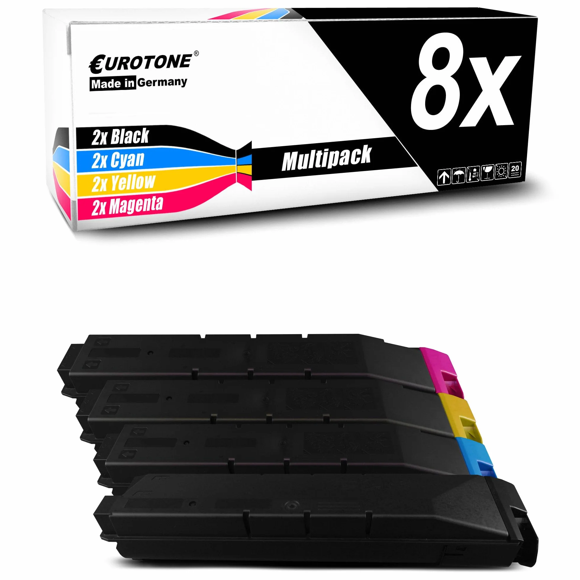 Eurotone Toner XXL w zestawie 8 x toner kompatybilny jako zamiennik do Kyocera TASKalfa 306ci 307ci zamiennik TK-5195