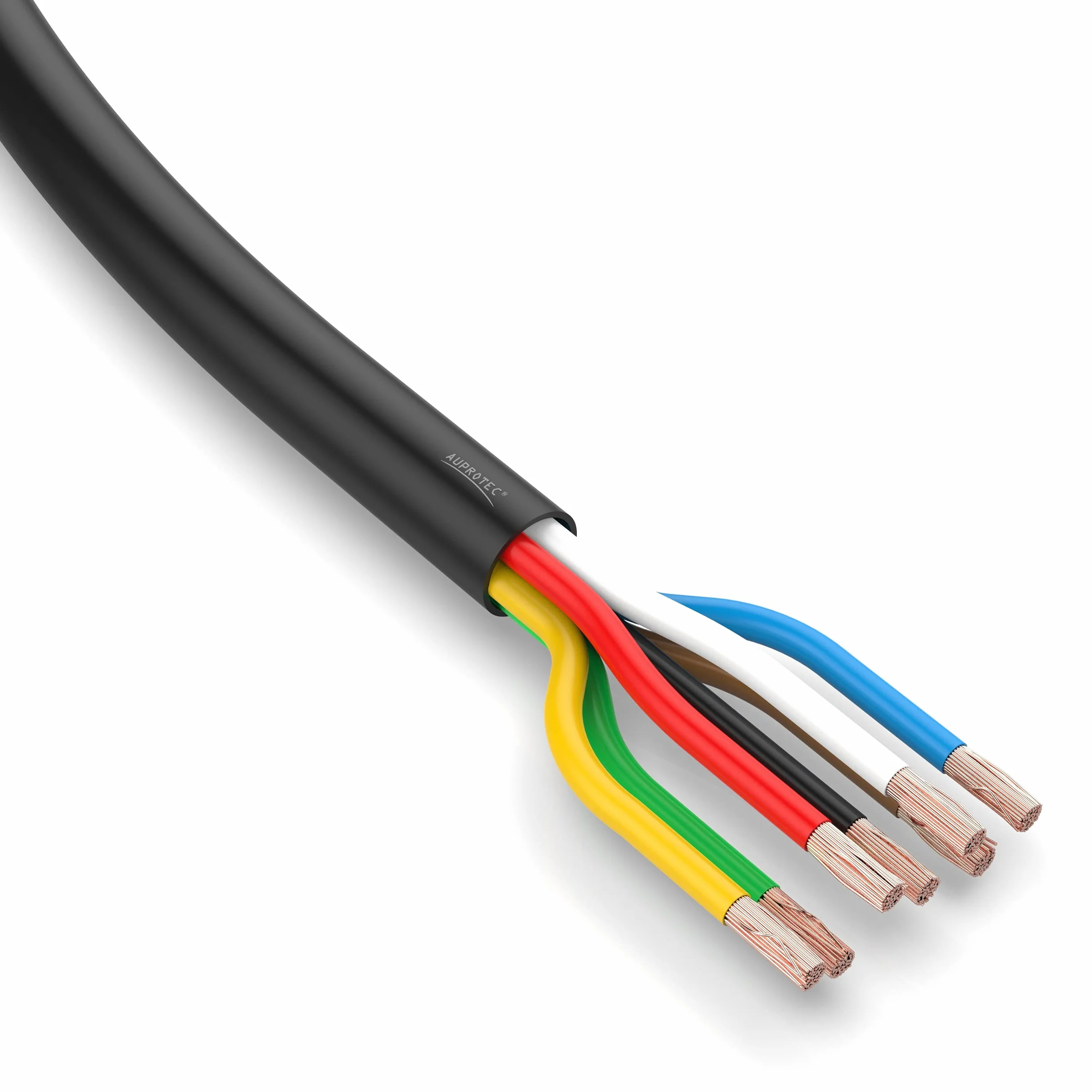 AUPROTEC Kabel samochodowy 7 x 1,5 mm² 20 m okrągły FLRYY I okrągły kabel do pojazdu/przewód samochodowy do różnych zastosowań, 7-biegunowy kabel nadaje się do przyczep