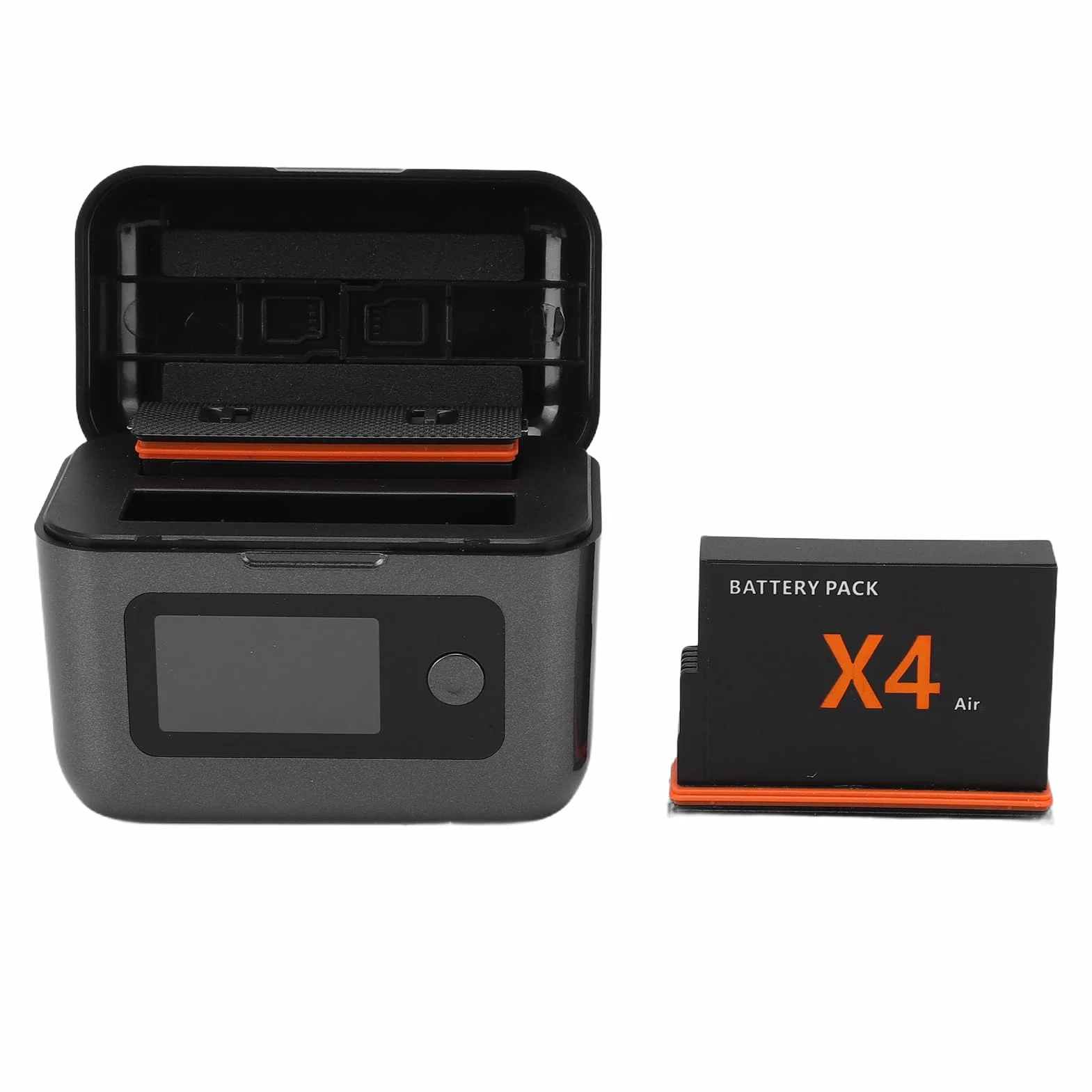 Tangxi Do Akumulatorów X4 Air z Koncentratorem ładującym, 2-kierunkowy, Podwójny Wyświetlacz LCD Do ładowania, Zestaw Etui Przechowywania ładowarek X4 Air, Interfejs Typu C