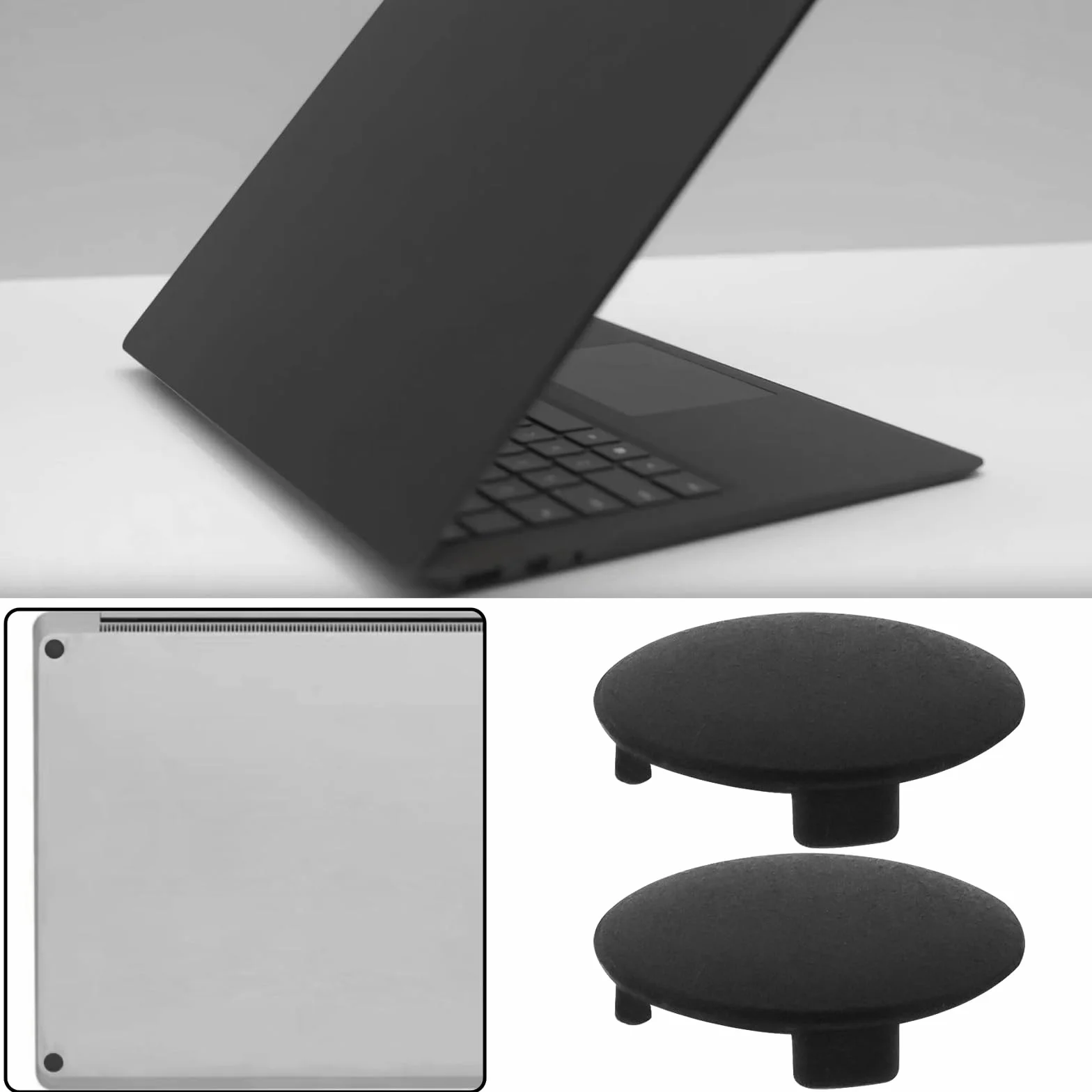 Gumowe nóżki do laptopów, 8,3 mm, kompatybilne z Microsoft Surface Laptop 3, 4, 5, seria, czarne, 4 sztuki