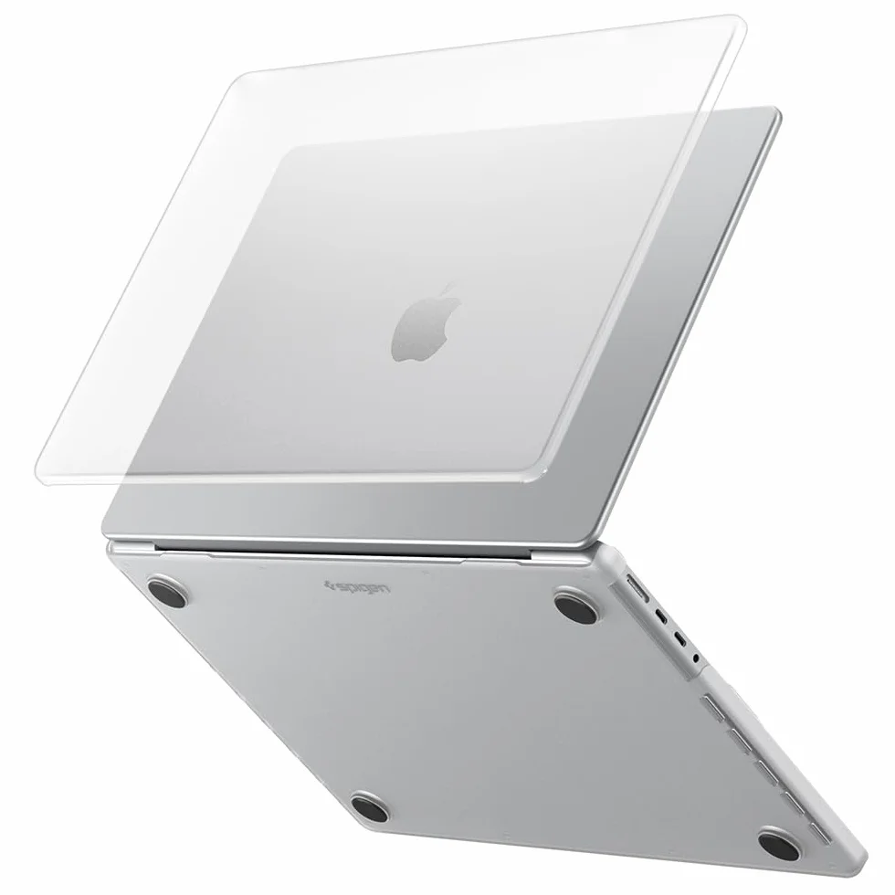 Spigen MacBook Pro 35.6 cm etui M5/Pro/Max (2026) M4/M3/M2/M1/Pro/Max (2025-2021) A3427 A3426 A3434 A3112 A3185 A3401 A2918 A2992 A2992 A318 2779 A2442, matowa cienka półprzezroczysta okładka, matowa