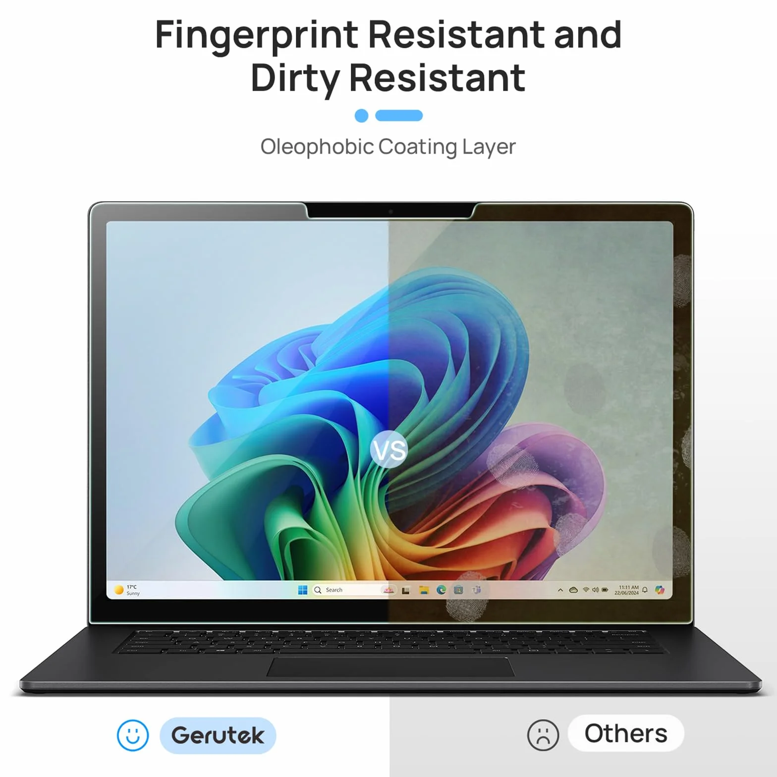 Gerutek [2 sztuki Ochraniacza Ekranu do Microsoft Surface Laptop 7 13,8" (AIPC 2024), 9H, ultra przezroczysty, odporny na zarysowania, bez pęcherzyków, szkło hartowane do laptopa Surface 7 13,8"