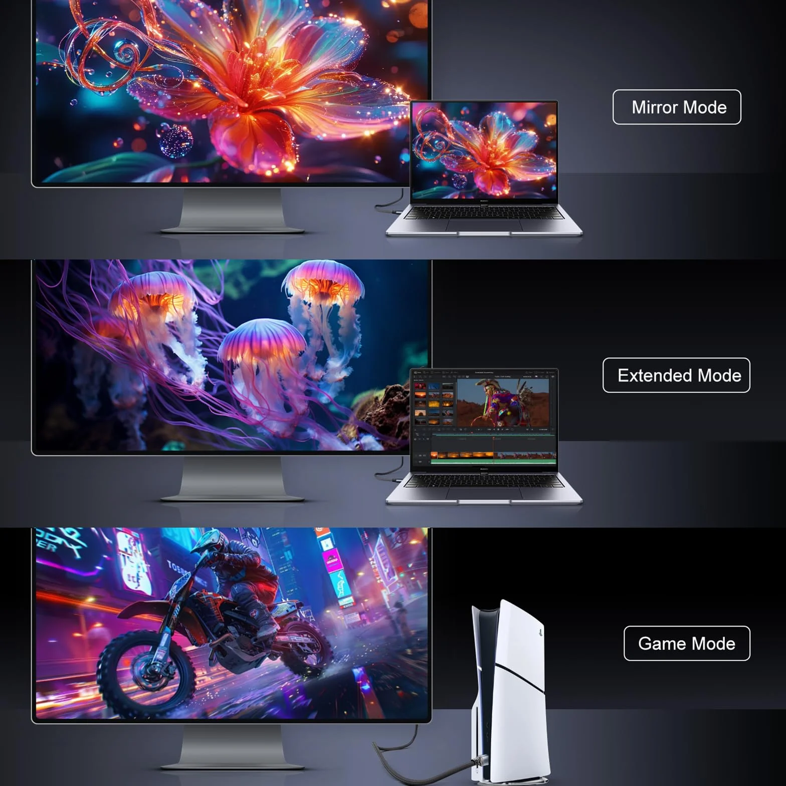 Przewód HDMI 2.2 16K 2m Prawdziwe UHD HDR,Ultra Wysoka Prędkość 96 Gbps,obsługa 16K@60Hz,8K@240Hz,4K@480Hz, zgodny z HDCP,przewód 3D HDMI dla konsoli PS4,HDTV PS5,Gaming PC (3m+3m)