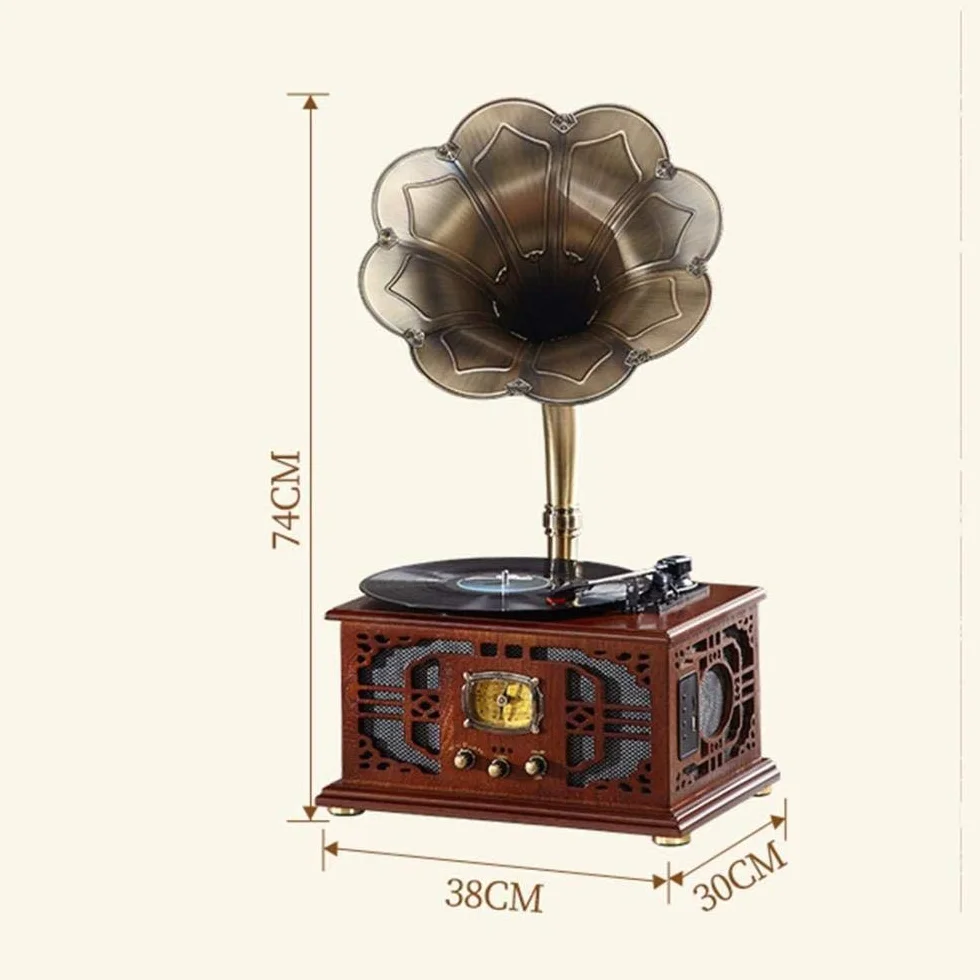Odtwarzacz Płyt Winylowych Vintage,Retro Classic Gramofon W Kształcie Gramofonu Głośnik Stereo System Dźwiękowy Pudełko Muzyczne Z Dźwiękiem 3,5 Mm Bluetooth Gramofon