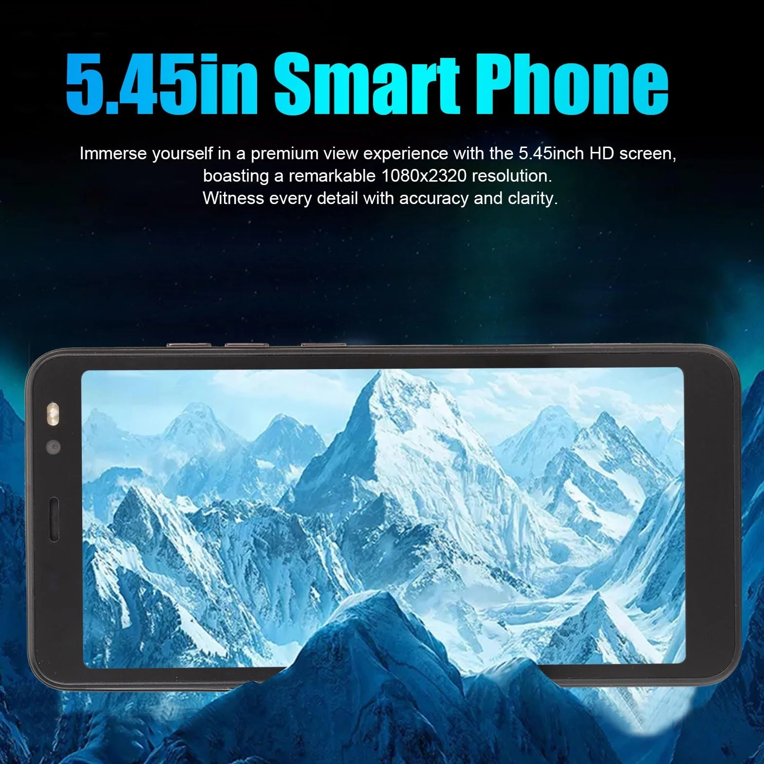 Telefon Komórkowy, Aparat 5 MP 8 MP, Smartfon, Wielofunkcyjna Bateria 4800 MAh do Podróży (Czarny)