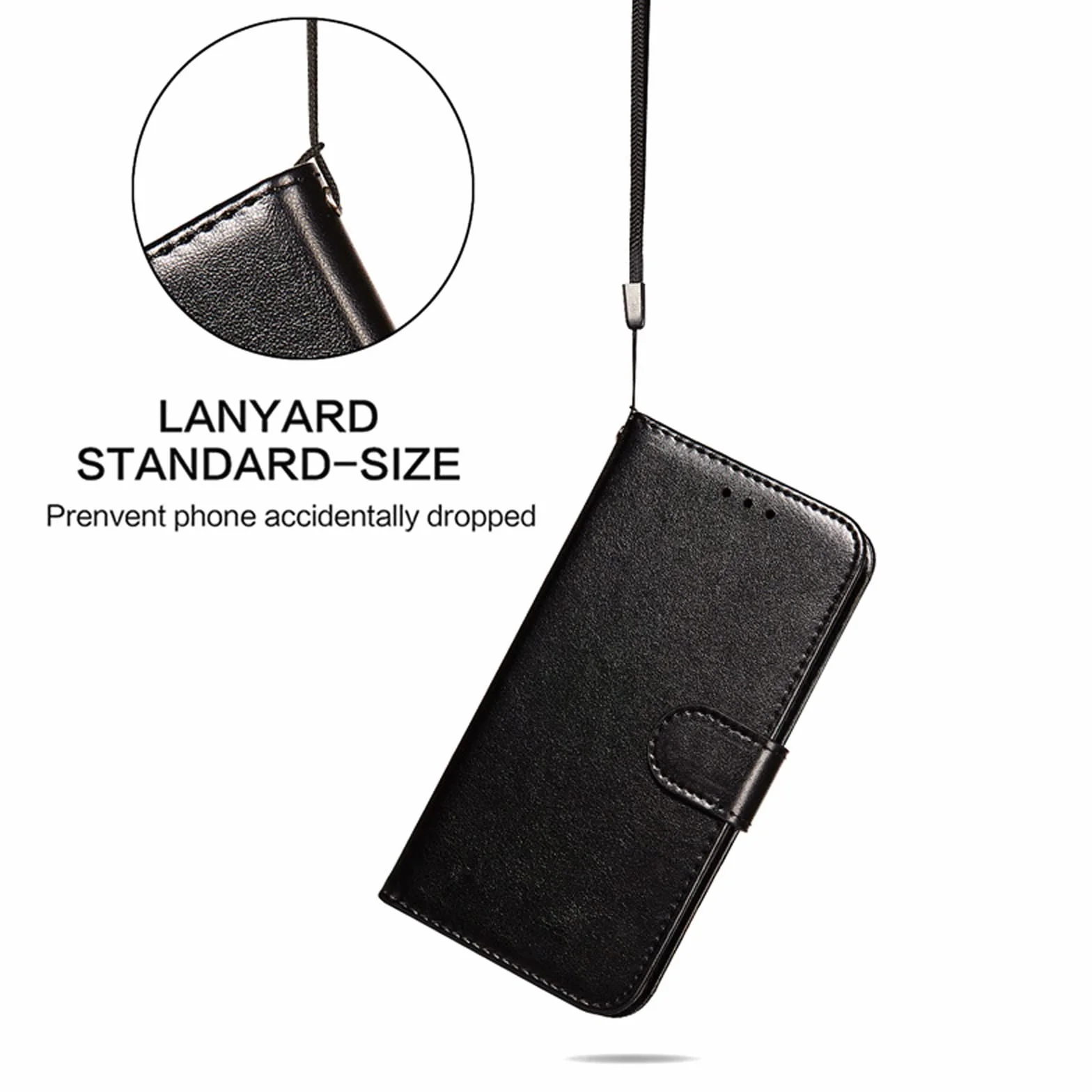 LTL Etui na telefon do iPhone 13 Mini/13/13 Pro/13 Pro Max, skórzane etui z klapką z przegródkami na karty, etui na telefon, magnetyczne zamknięcie, czarne, 13 6,1 cala