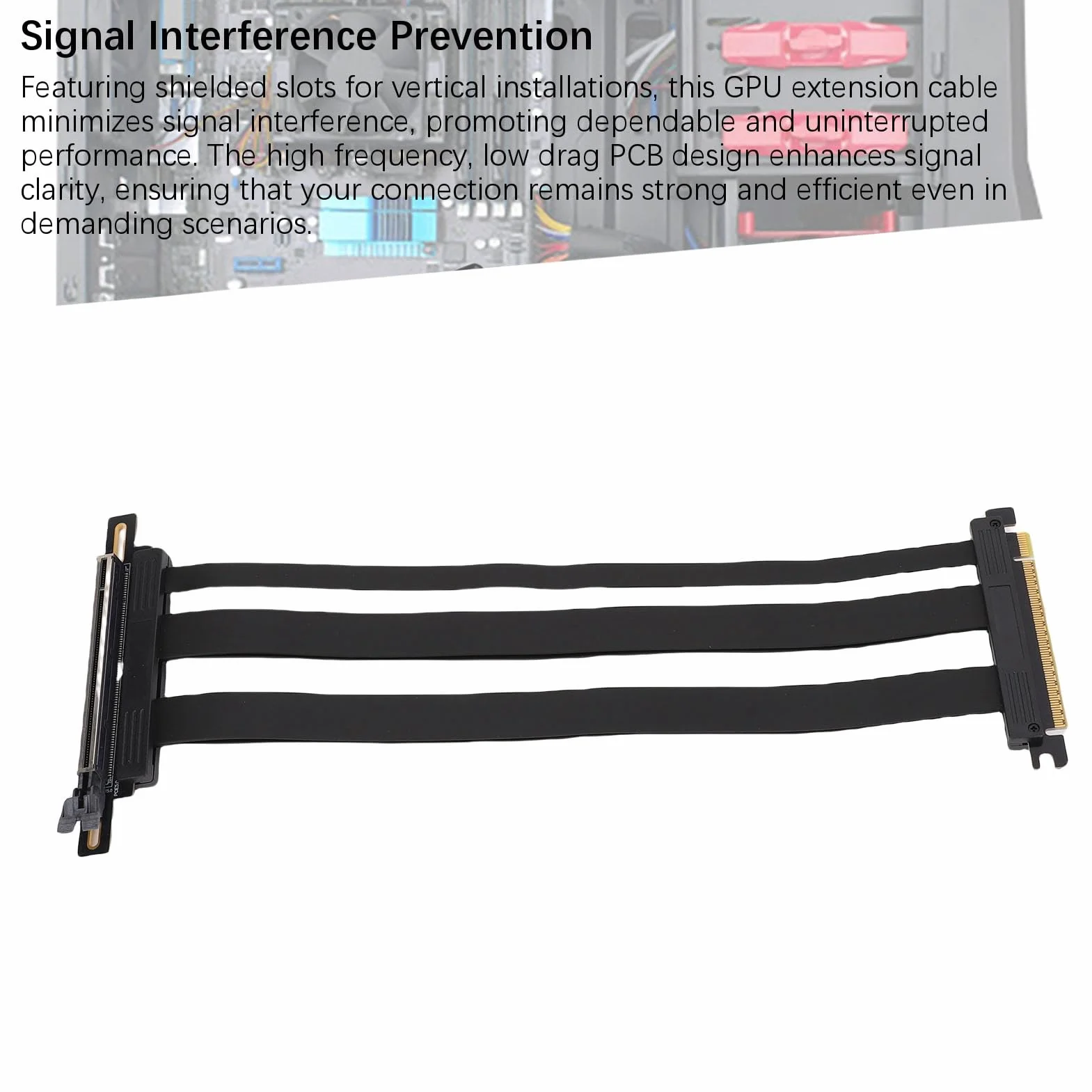 Generic Ekranowany Kabel Riser PCIe 5.0 X16 do RTX 4090 (Ti) Kabel Przedłużający 128 Gb/s do Obudowy Komputera PC Serwer o Małej Przestrzeni ITX Buduje się w Kolorze Czarnym (40cm) (30cm)