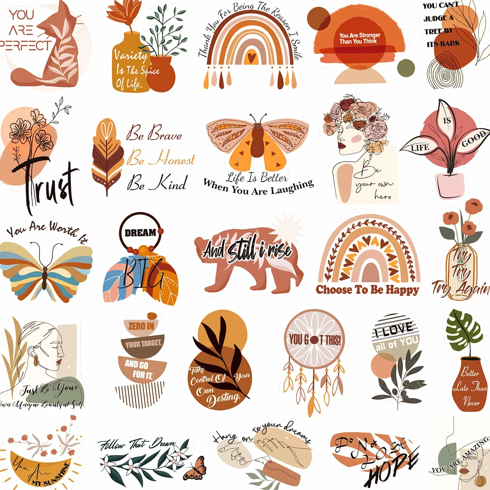 Inspirujące naklejki w stylu vintage, na butelki z wodą, motywacyjne naklejki boho dla dorosłych, nastolatków, dzieci, winylowe, wodoodporne, estetyczne naklejki na laptopa, telefon, do scrapbookingu,