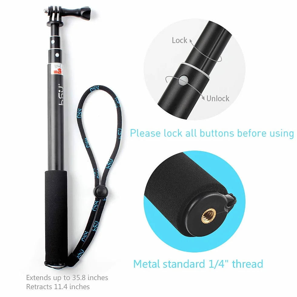 HSU kijek do selfie dla GoPro, Insta 360, smartfonów i kamer Osmo Action